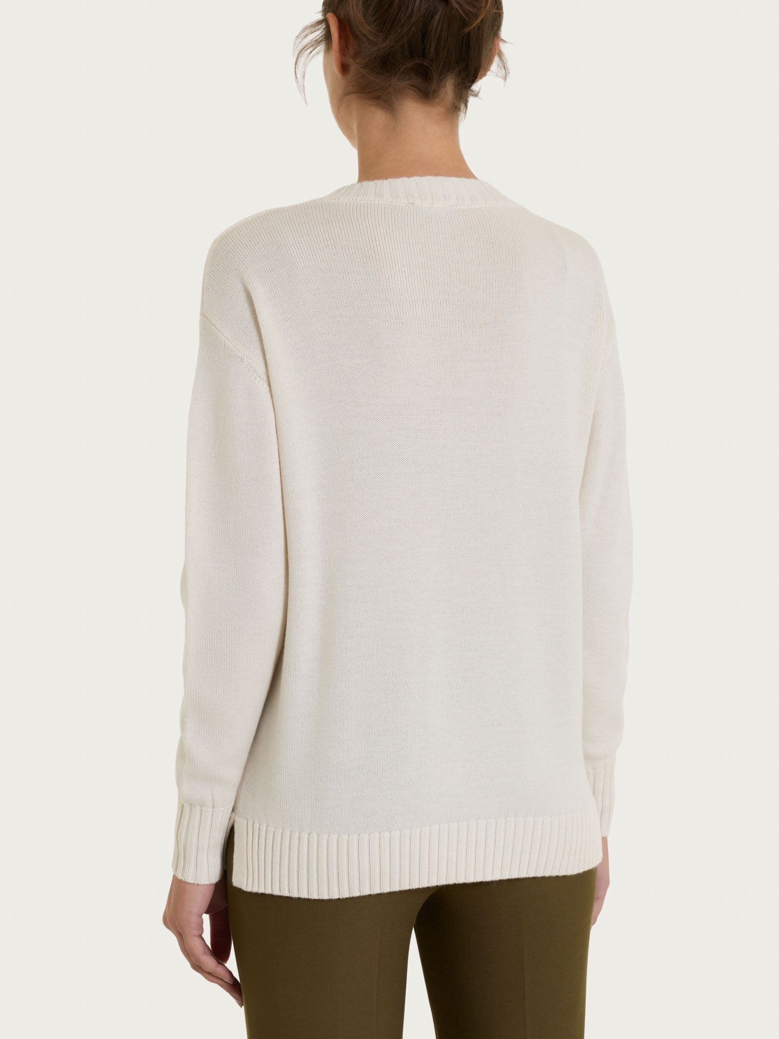 Ragno Merino Soft Maglia girocollo avorio in lana