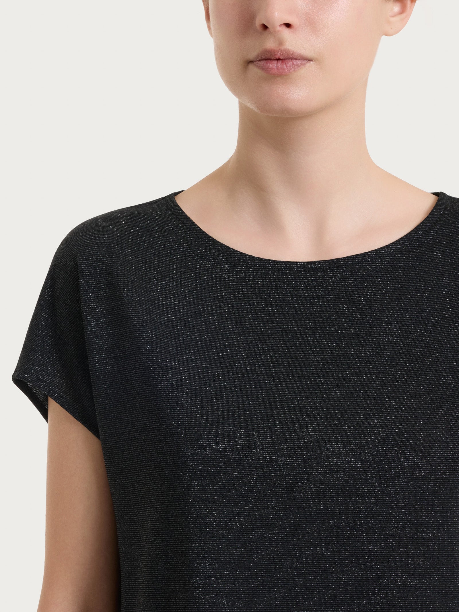 Ragno Summer Light Kimono maglietta Nero righe fresca