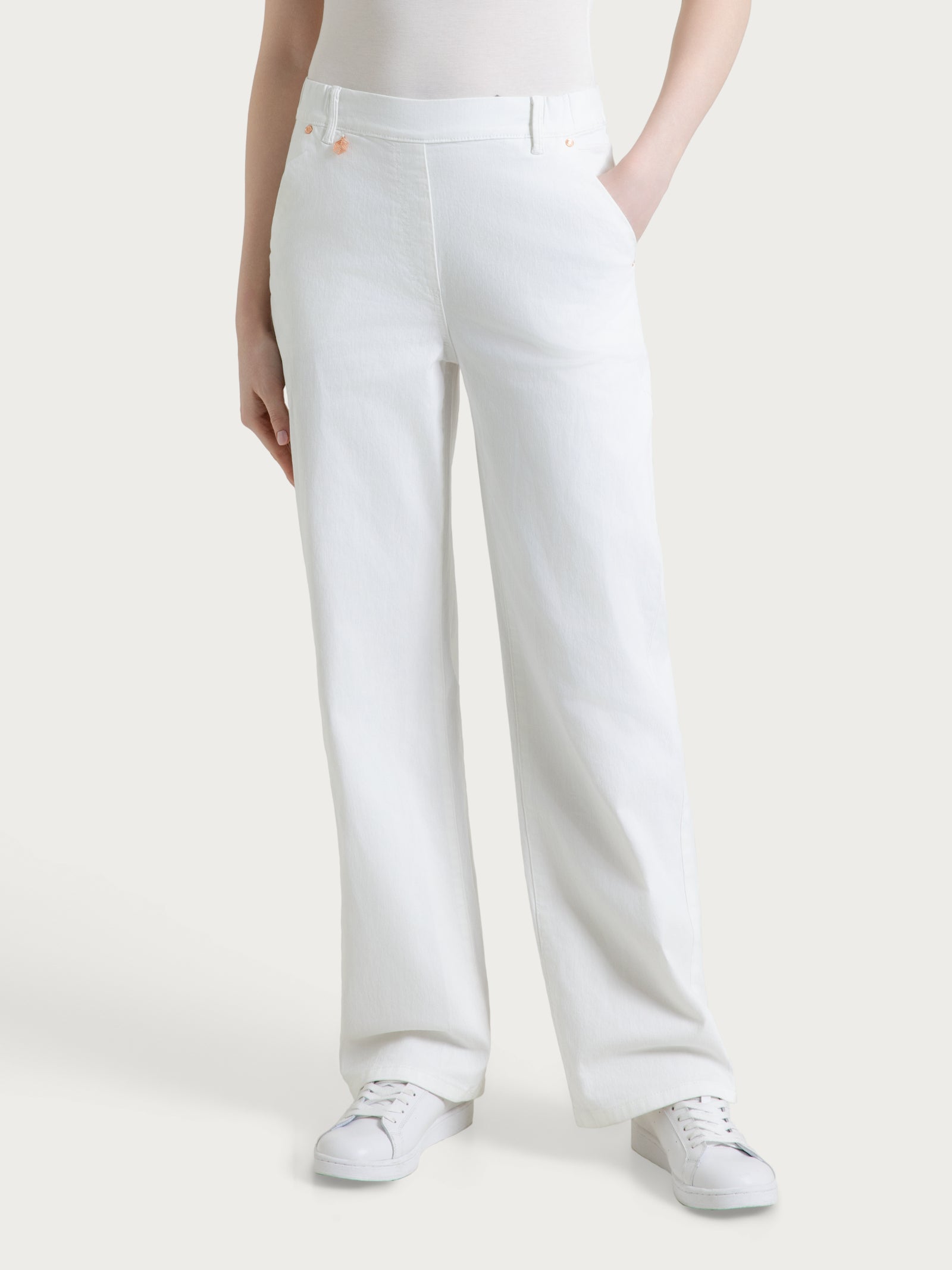 Ragno Super Denim Jeans Ampio Bianco Wide Leg