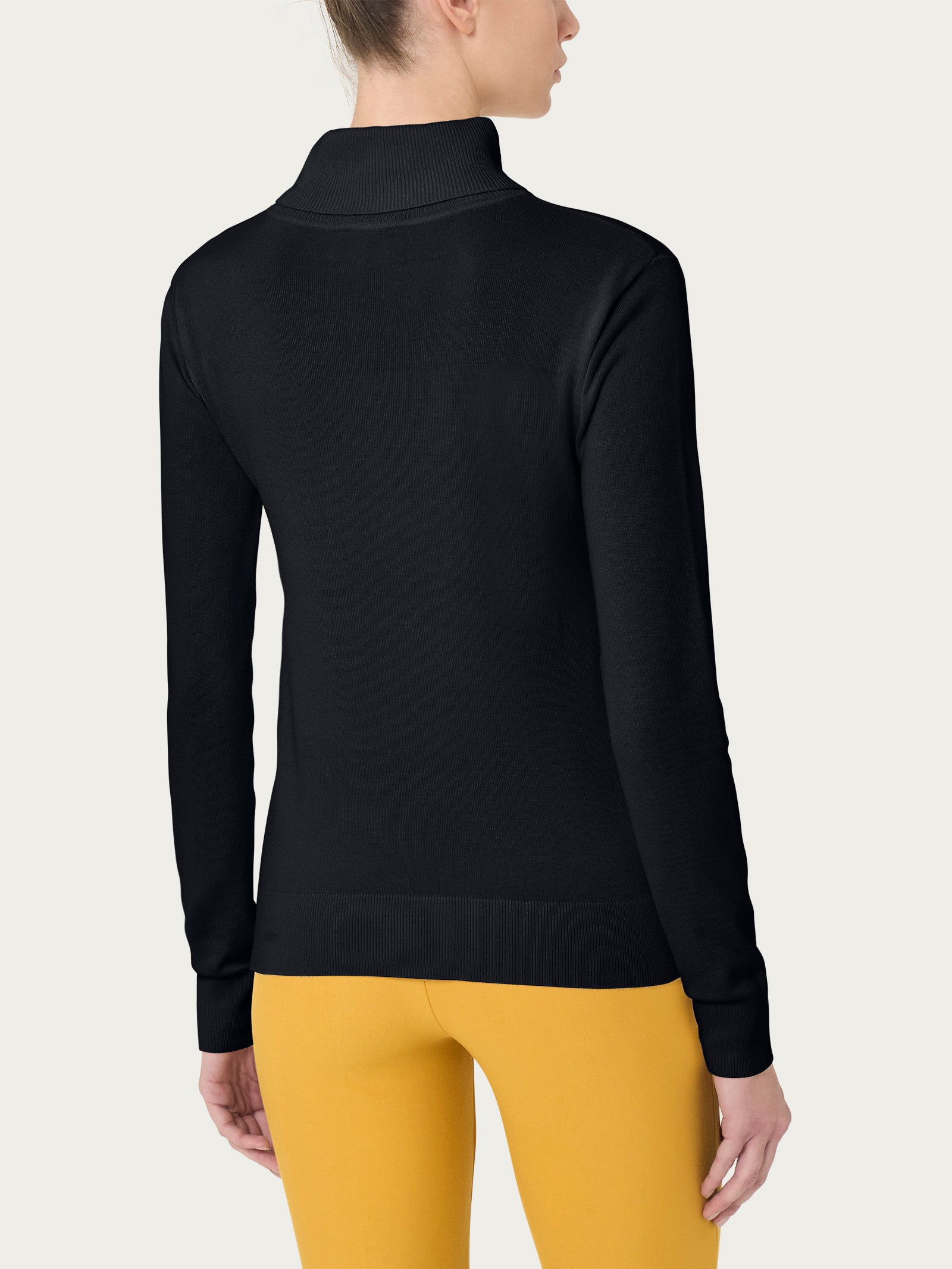Ragno Four Seasons Dolcevita maglia nera misto viscosa