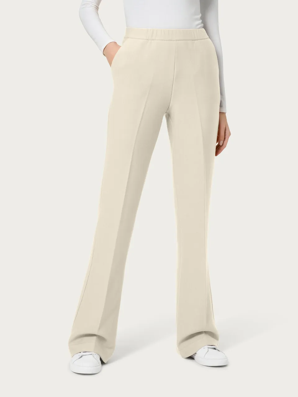 Ragno The Flare Pantalone Flare Champignon in felpa viscosa