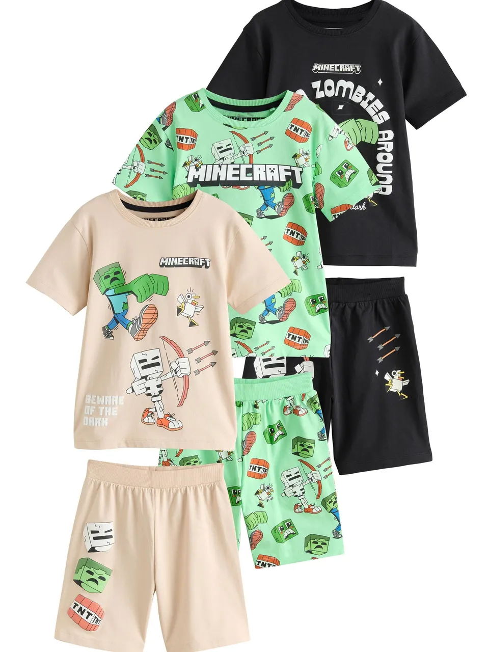 Next Pigiama corto bambino Minecraft 3 pezzi 128 cotone
