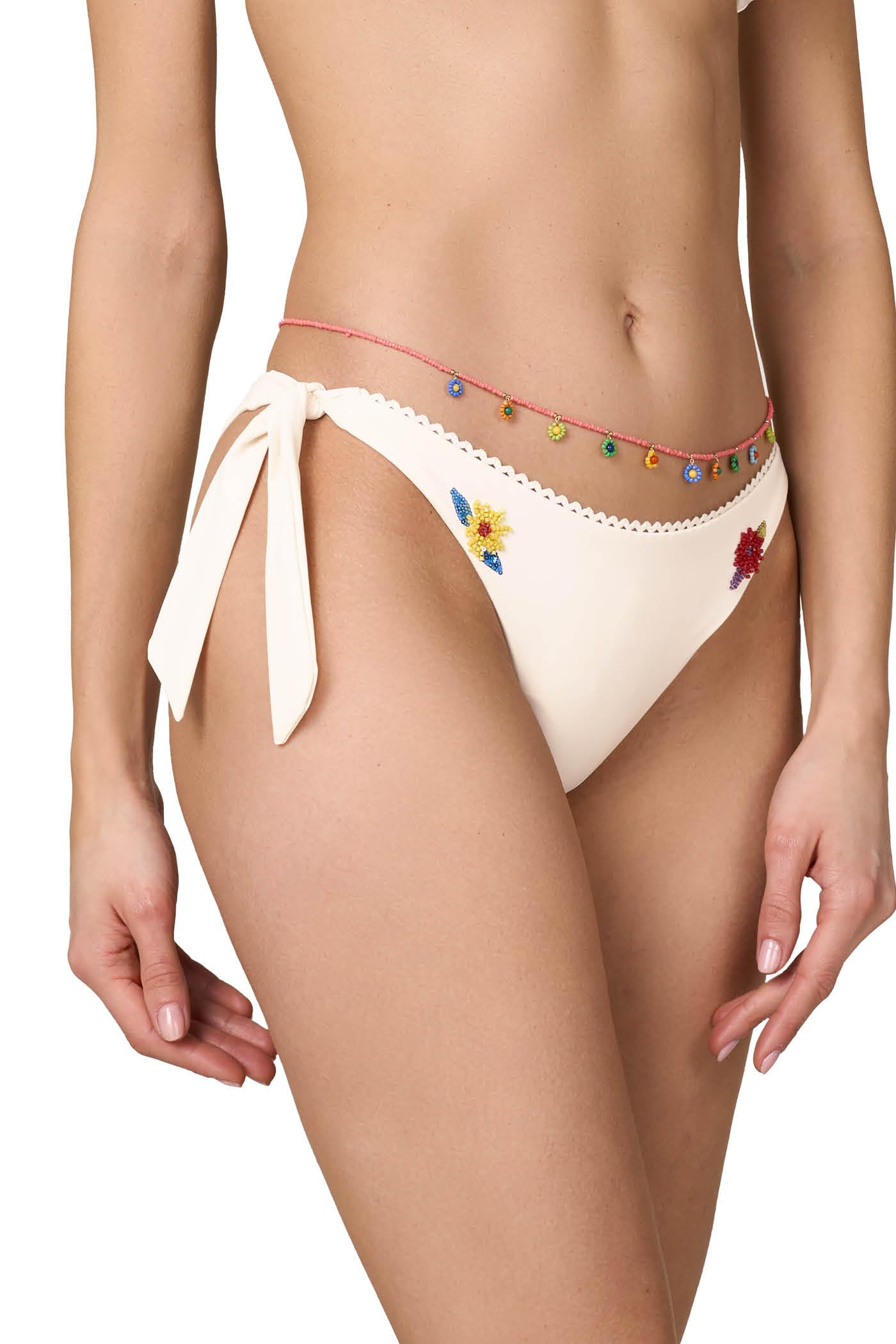 Goldenpoint Encanto slip bikini fianco basso ricamo floreale