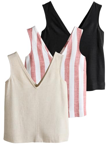 Next The Set Top Donna Confezione da 3 Scollo a V Lino