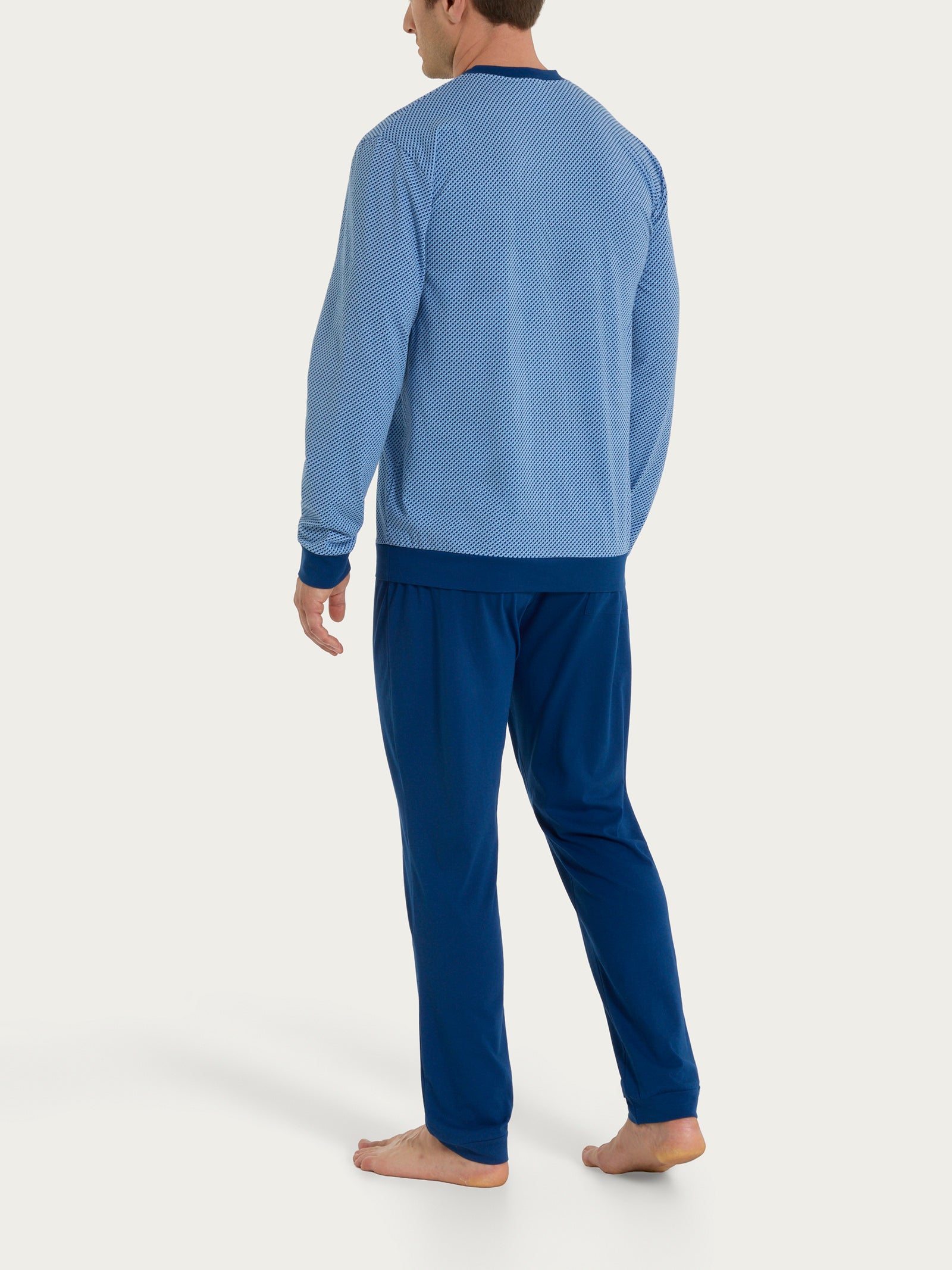 Ragno Jersey Cotone pigiama V Della Robbia Blue quadri