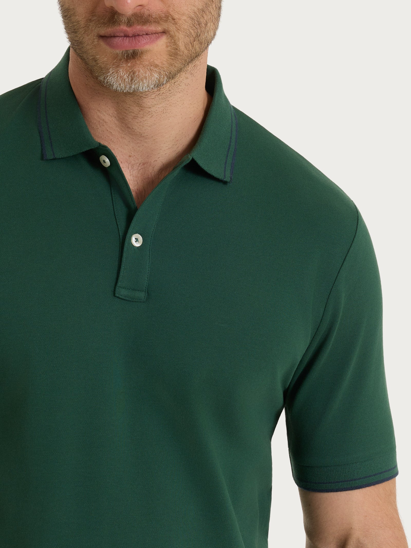 Ragno Eco Cotton Piquet Stretch polo uomo verde Pineneedle