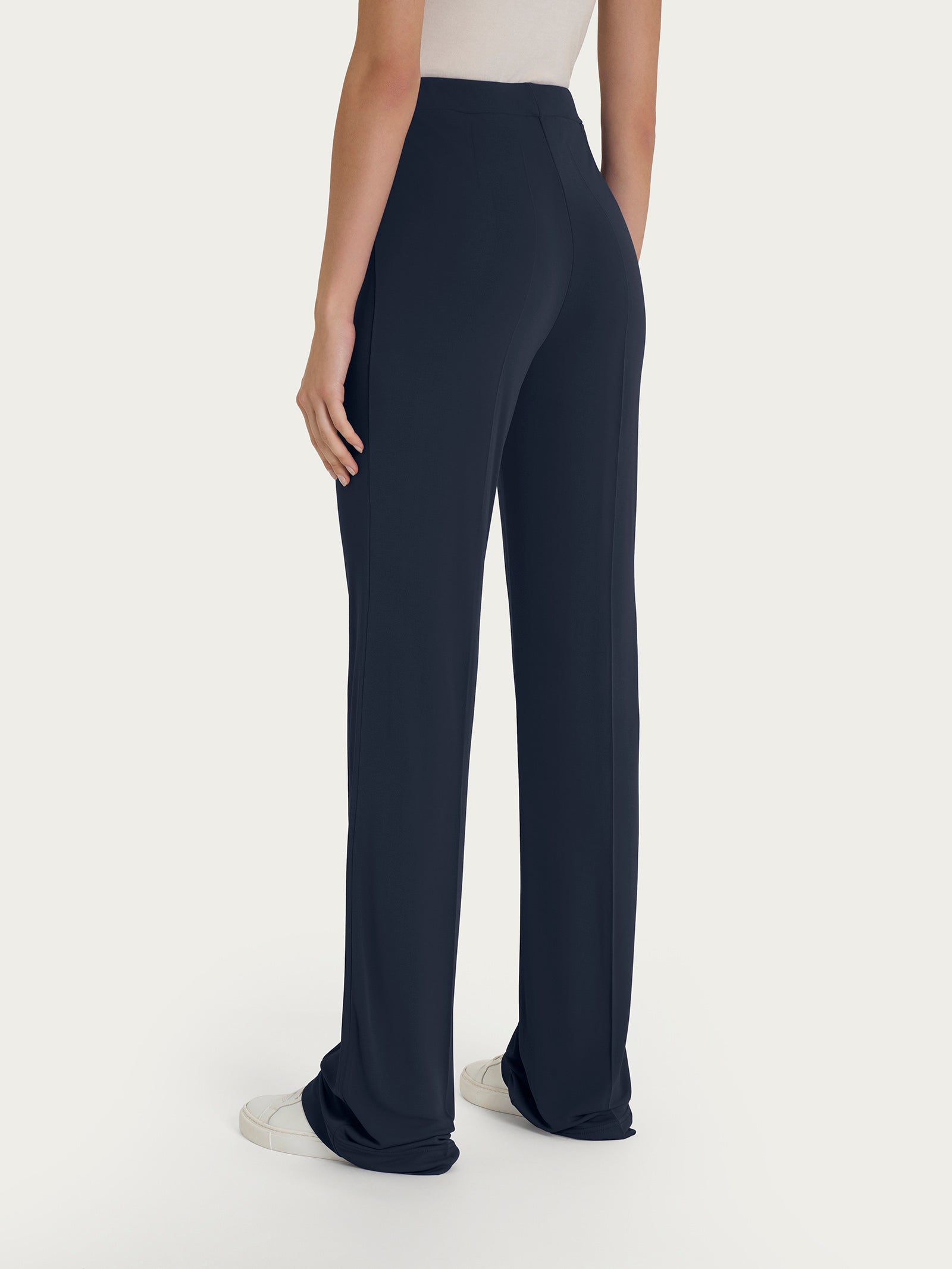Ragno Crêpe Satin Pantalone Ampio Viscosa Bleu