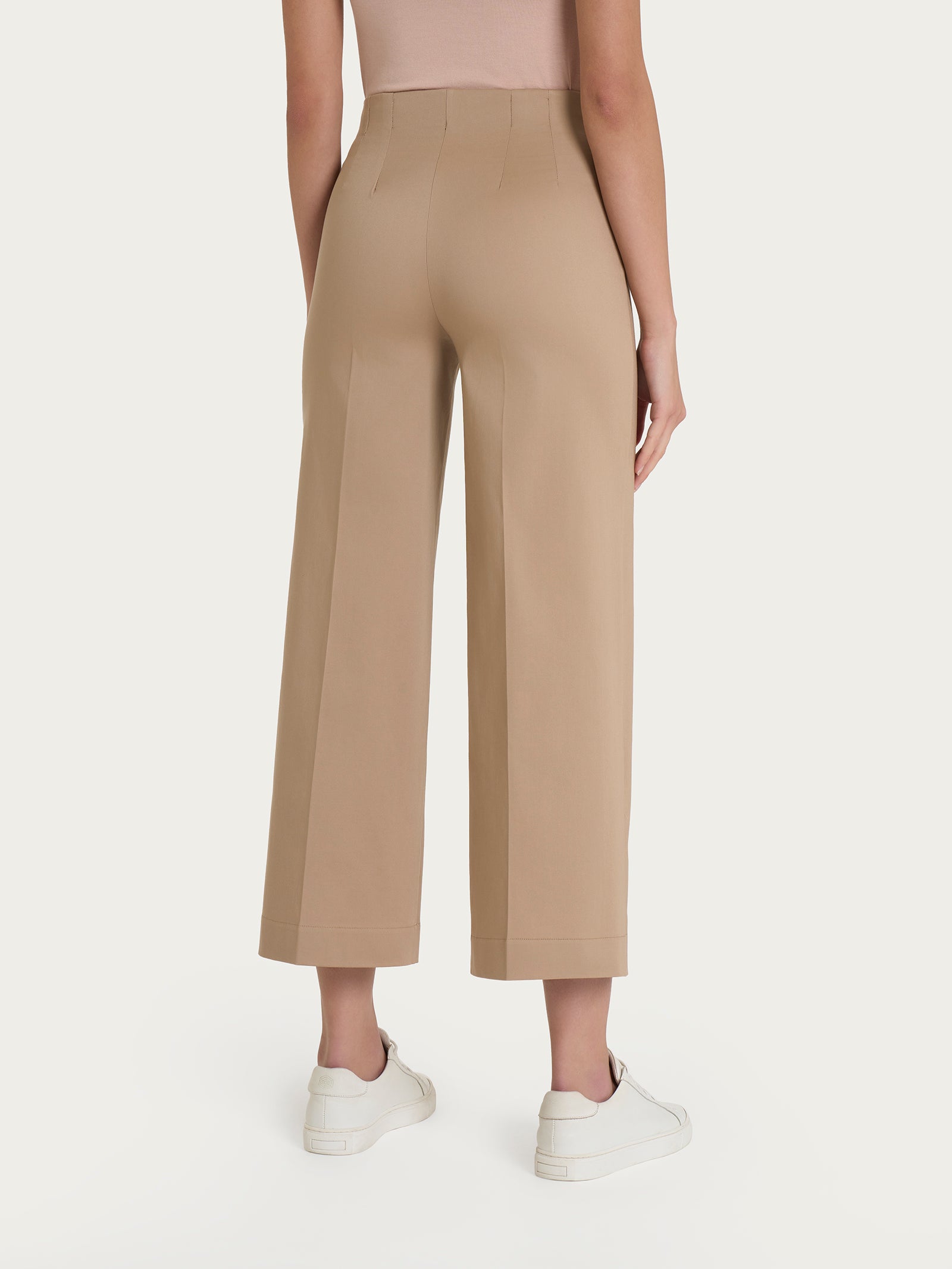 Ragno Satin Power The Cropped Pantalone Taupe Ampio