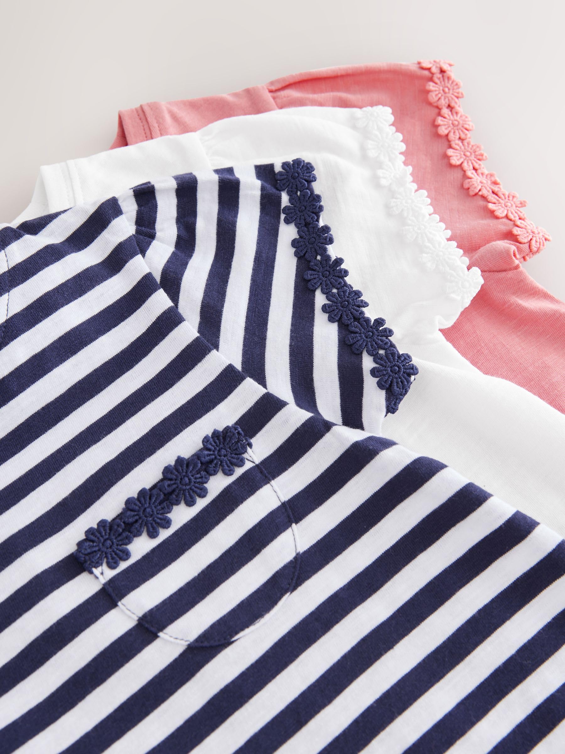 Next T-shirt bambina cotone margherite 8 anni 3 pezzi