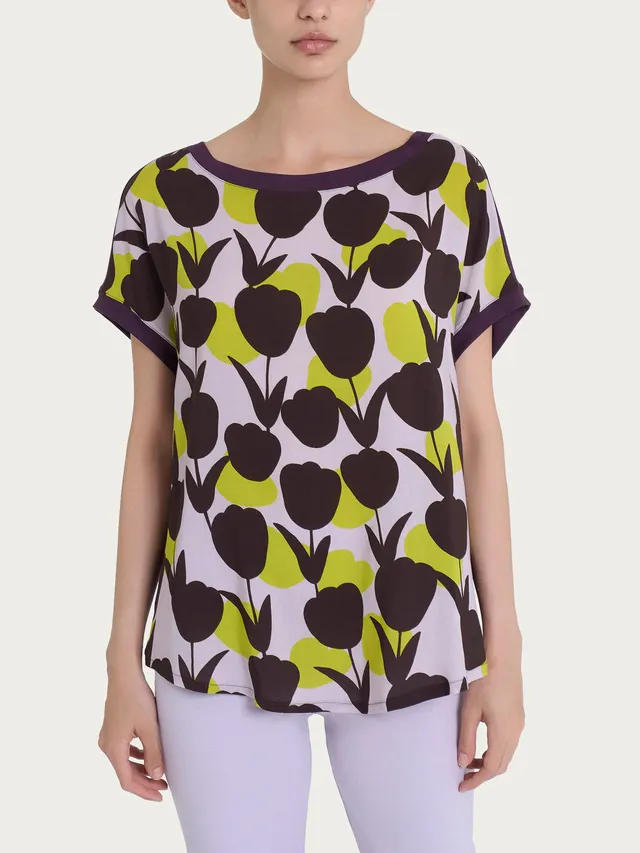 Ragno Viscosa Summer t-shirt tulipani verde Grenoble