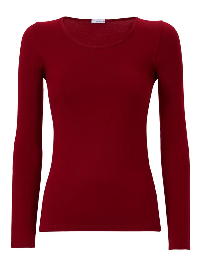 Ragno Eco Viscosa Maglia Girocollo Amarena Donna