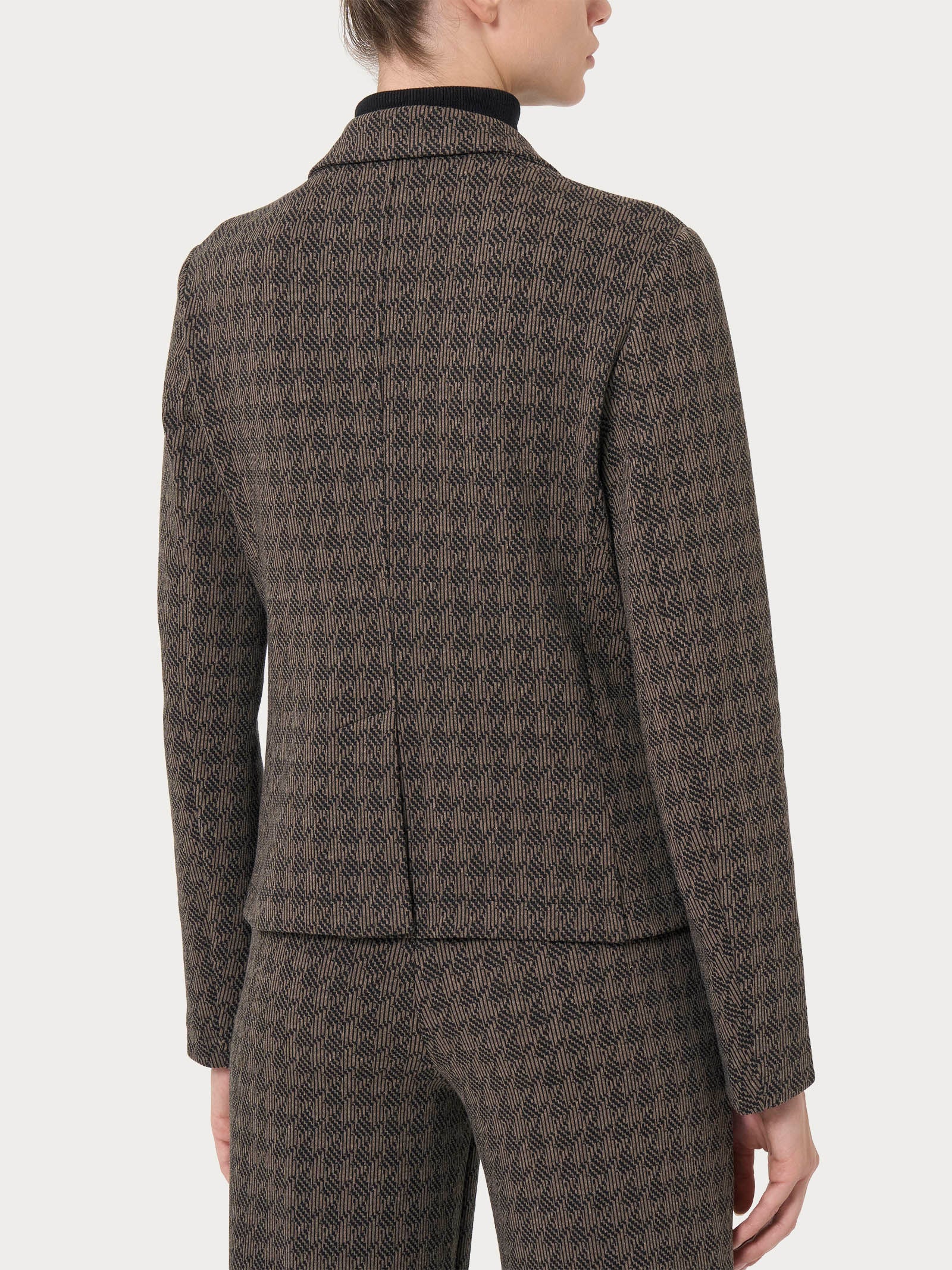 Ragno Compact blazer corto jacquard Pine Bark