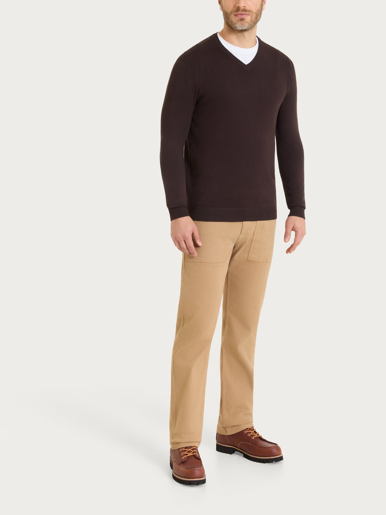 Ragno Four Seasons pull scollo V Chocolate Torte uomo viscosa