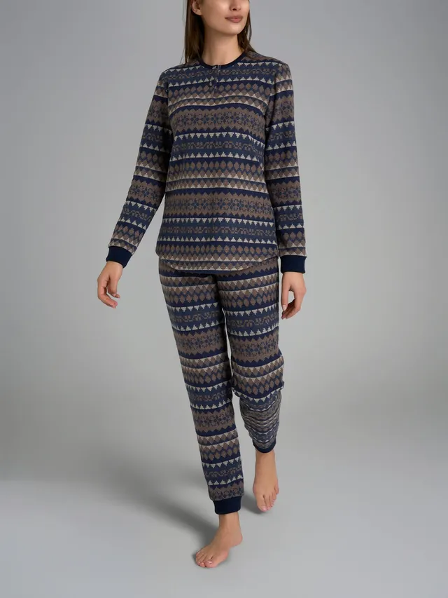 Ragno Cotton Eco Pile pigiama serafino nordico fantasia tenebre