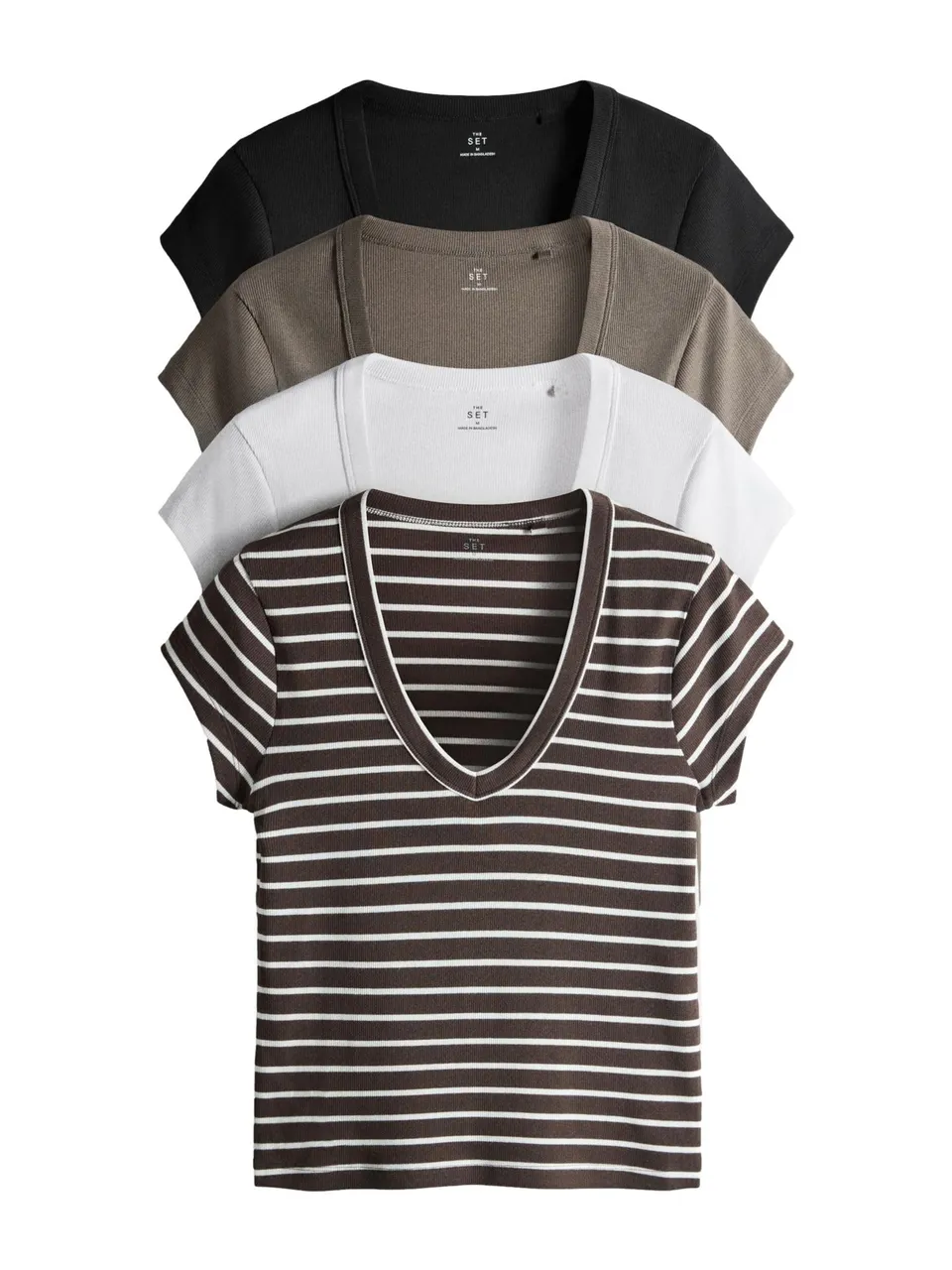 Geo Next The Set T-shirt Scollo a V Maniche Aletta Donna 4 Pezzi