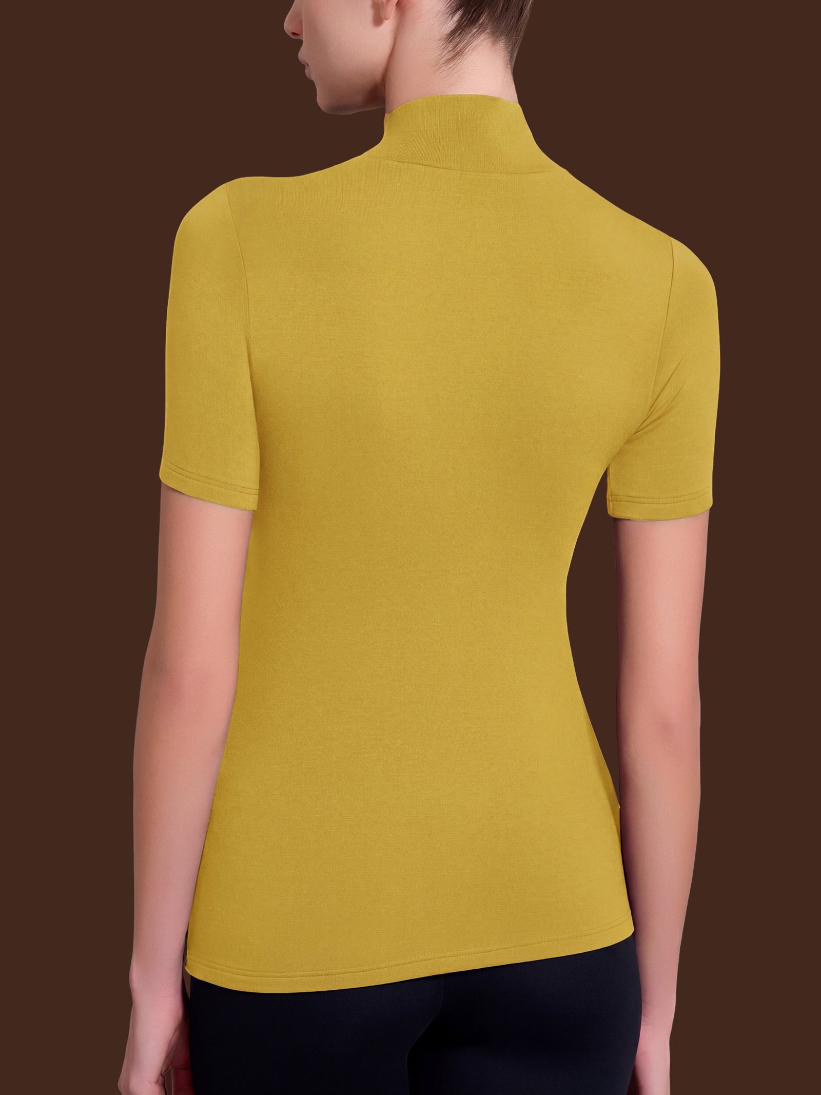 Ragno Eco Viscosa Maglietta Collo Alto Oil Yellow