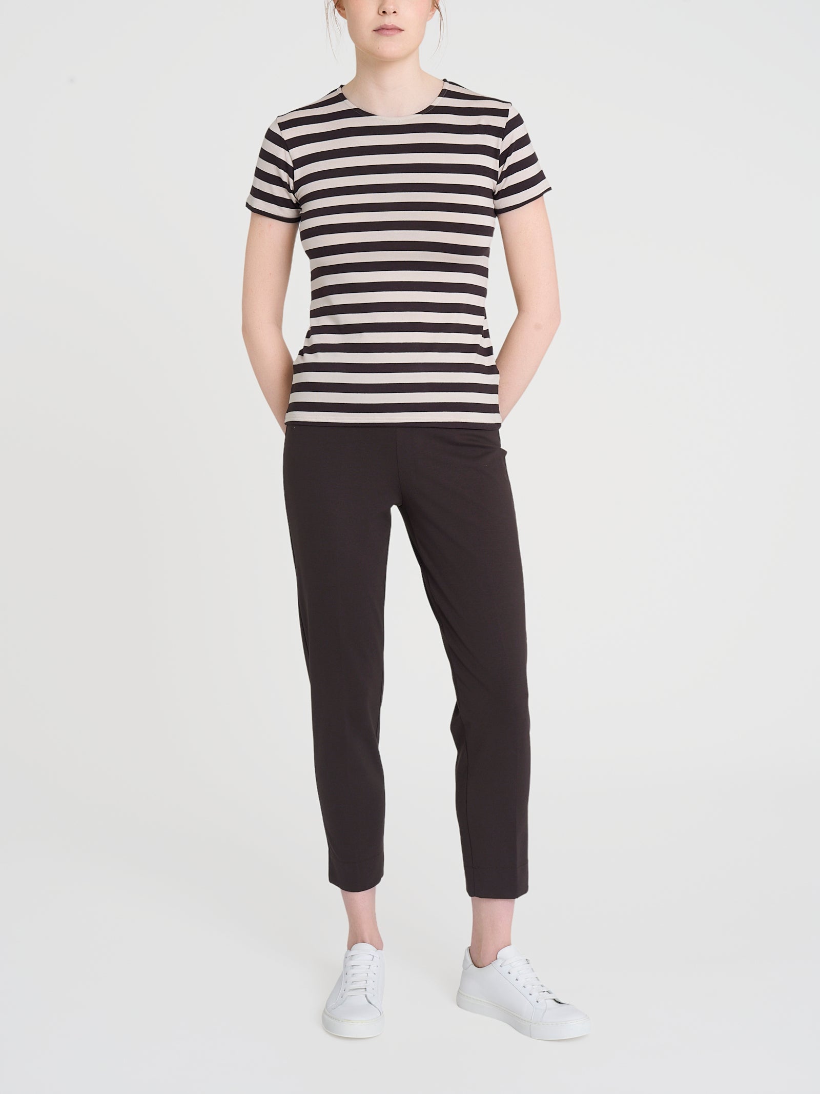 Ragno Viscosa Summer maglietta girocollo righe chocolate skinny