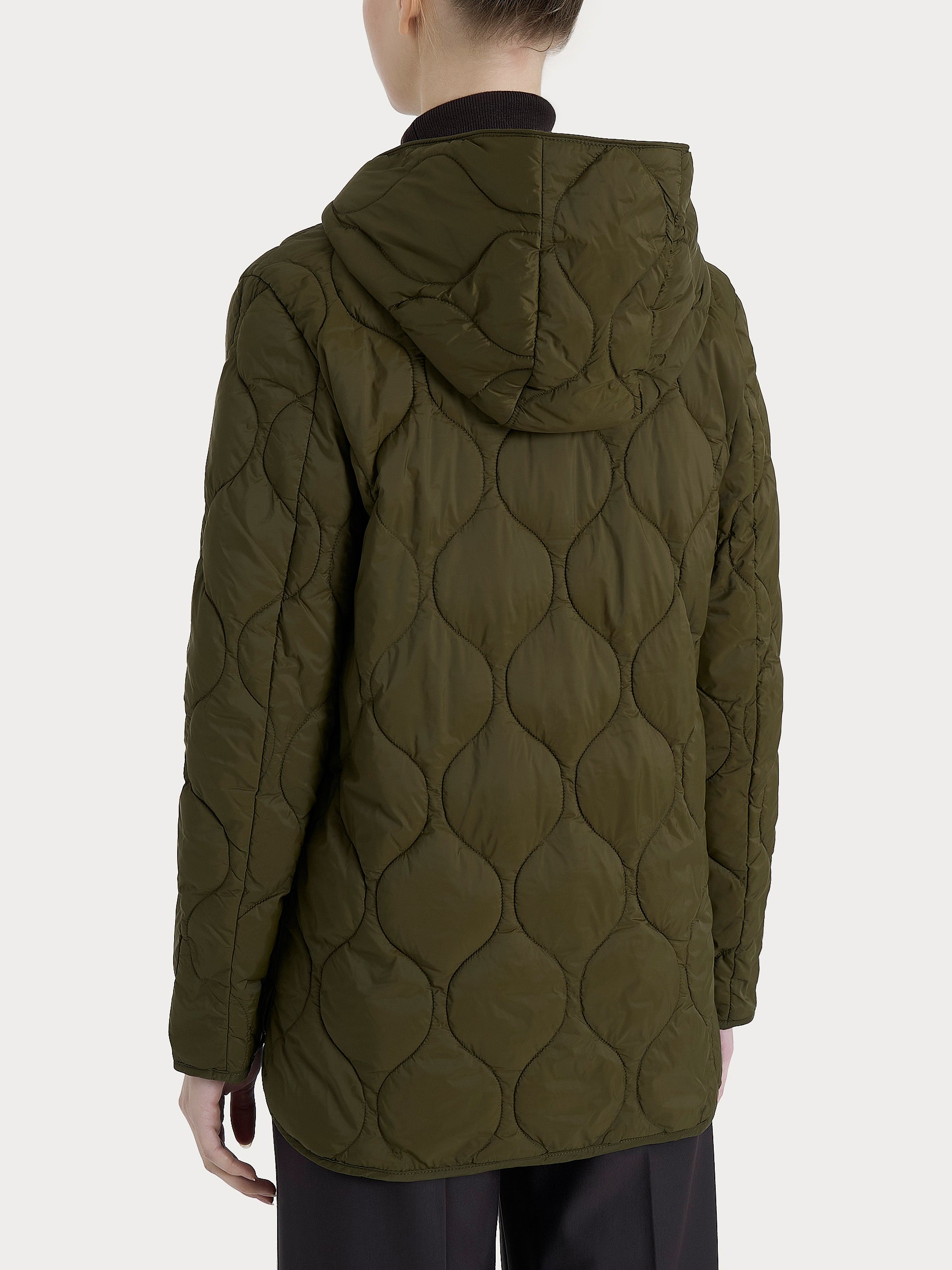 Ragno Onion Quilt piumino donna Dark Olive con cappuccio
