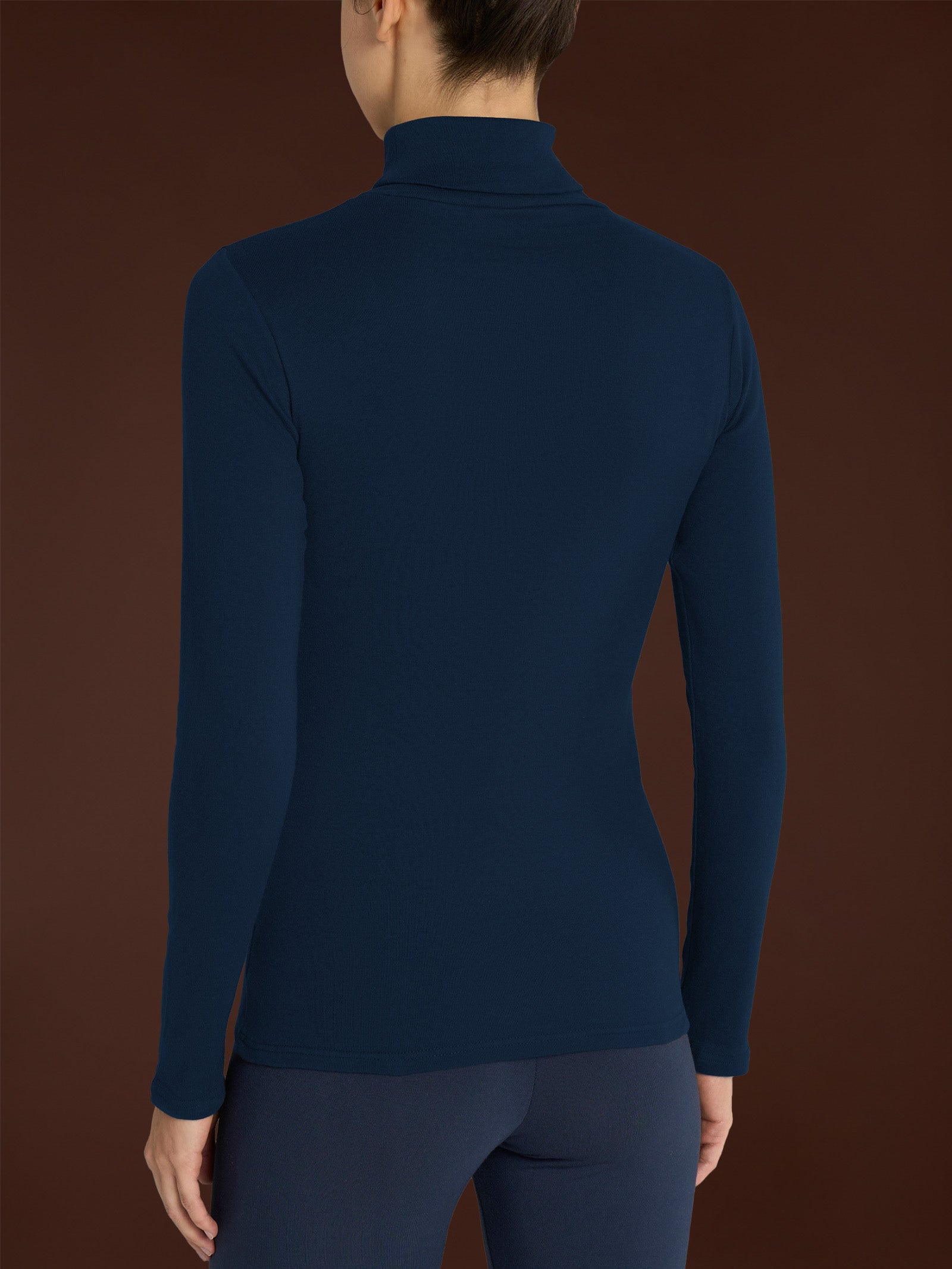 Ragno Thermo Cotton dolcevita donna skinny bleu caldo