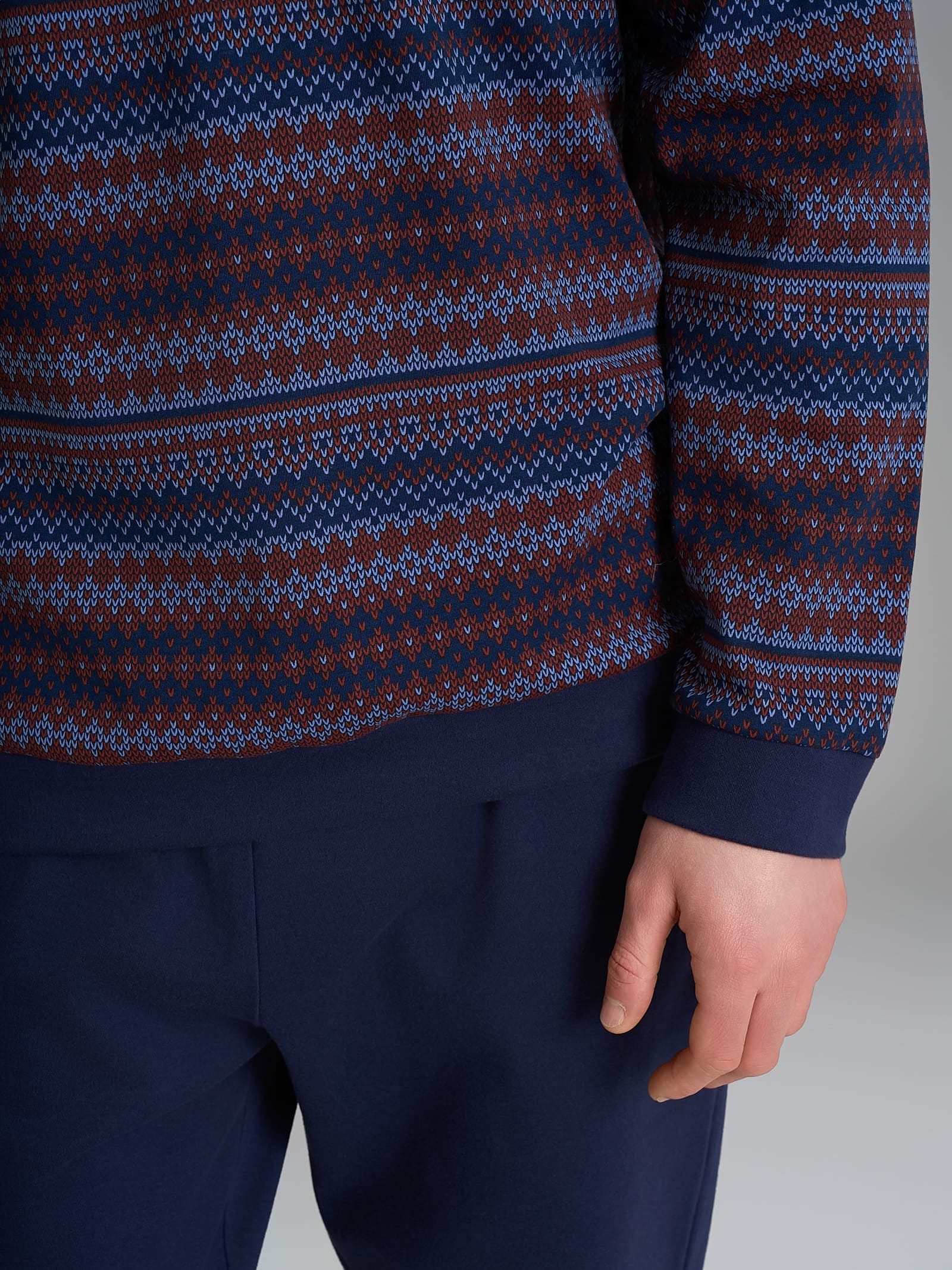Ragno Jersey Cotone pigiama serafino Colony Blue cotone