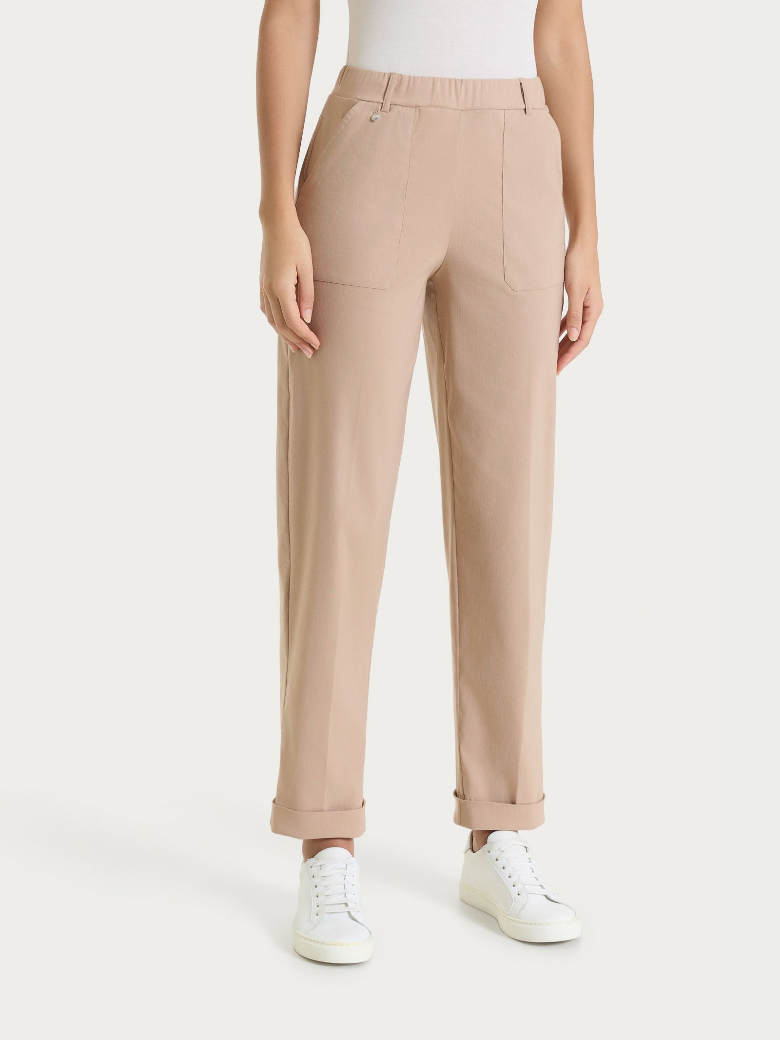 Ragno Linen Super Fresh pantalone carota tasche warm taupe lino