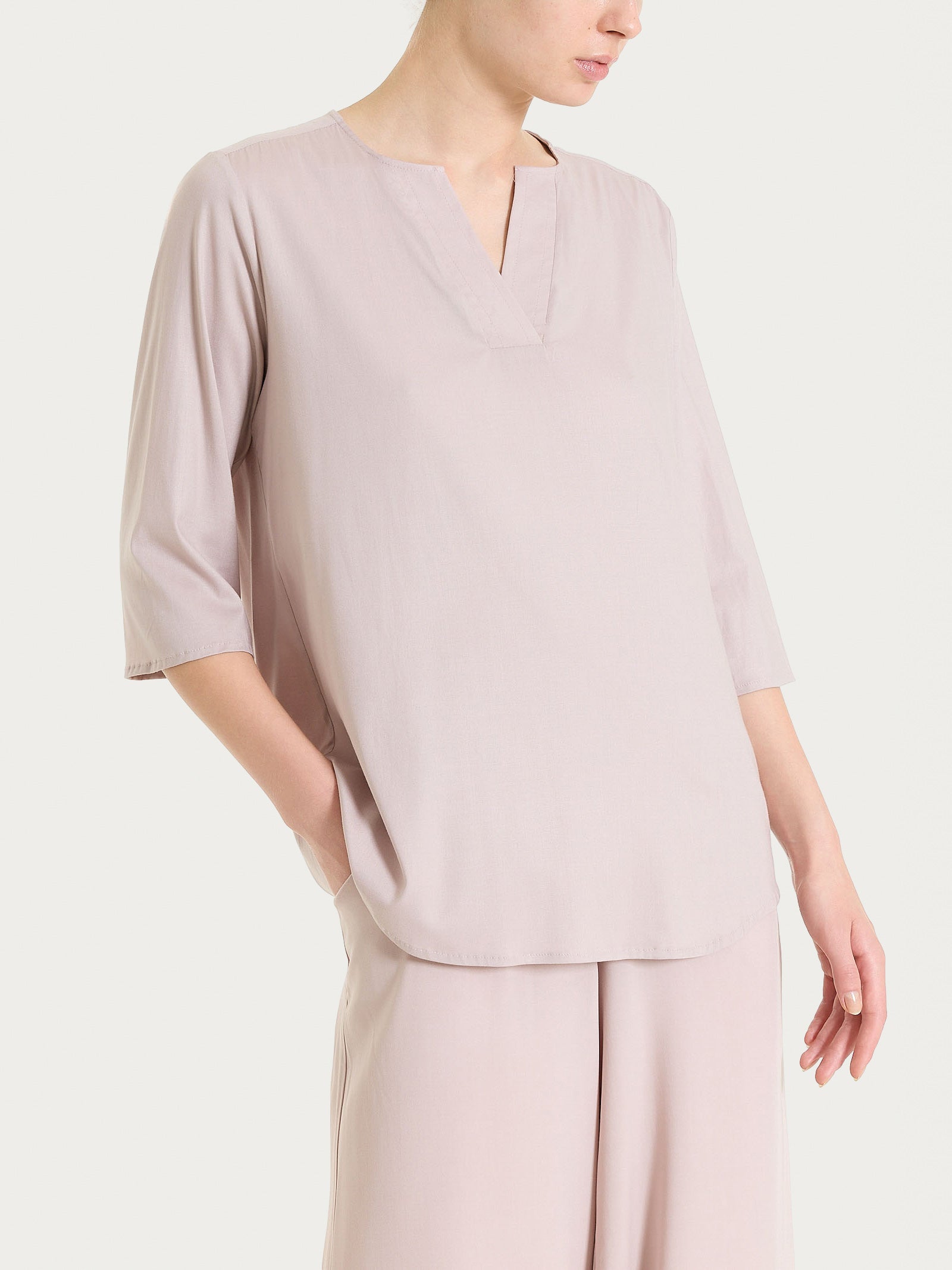 Ragno Voile Stretch Blusa Scollo V Sphinx Manica 3/4