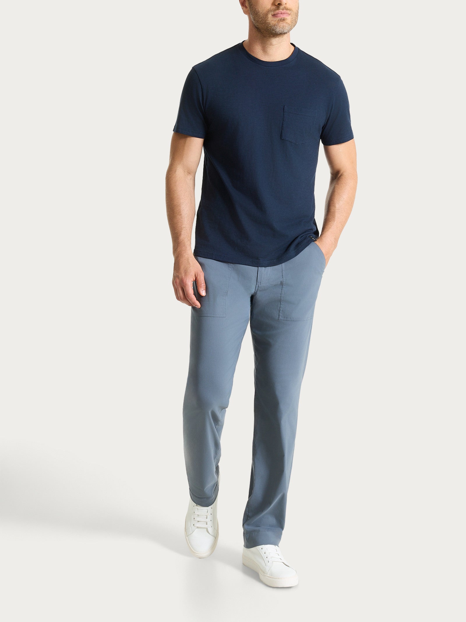 Ragno Jersey Cotone t-shirt girocollo taschino Bleu morbida