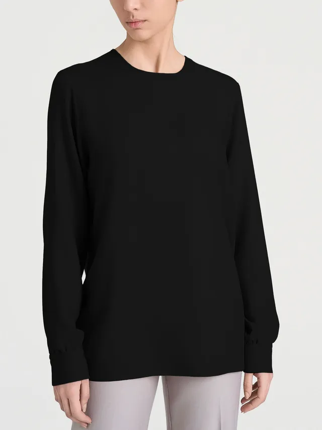 Ragno Winter Ecoseta Blusa Girocollo Nera Kimono