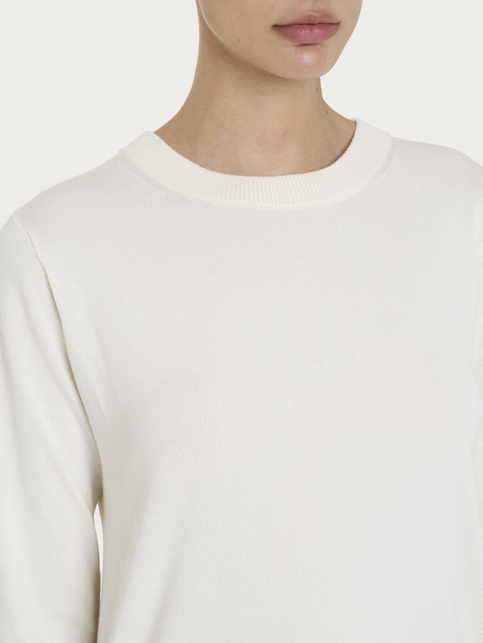 Ragno Four Seasons maglia girocollo Avorio manica lunga