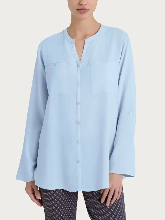 Ragno EcoSeta camicia coreana manica lunga skyway