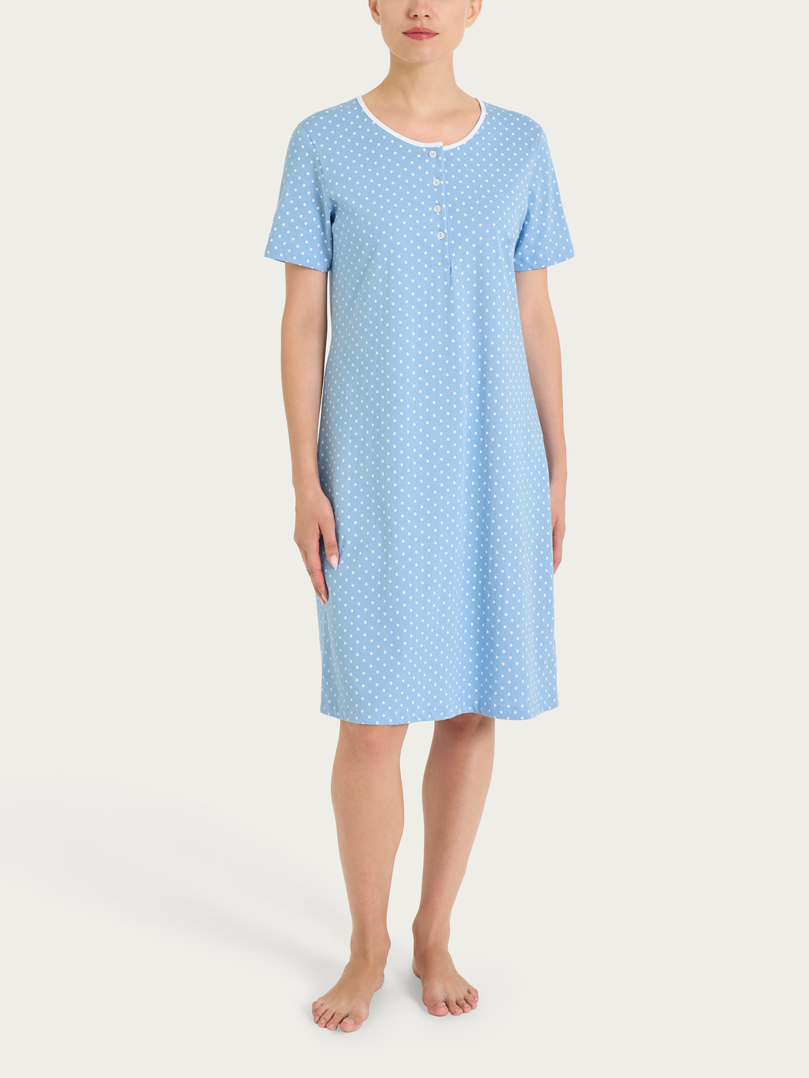 Ragno Jersey Cotone camicia notte pois serafino Della Robbia