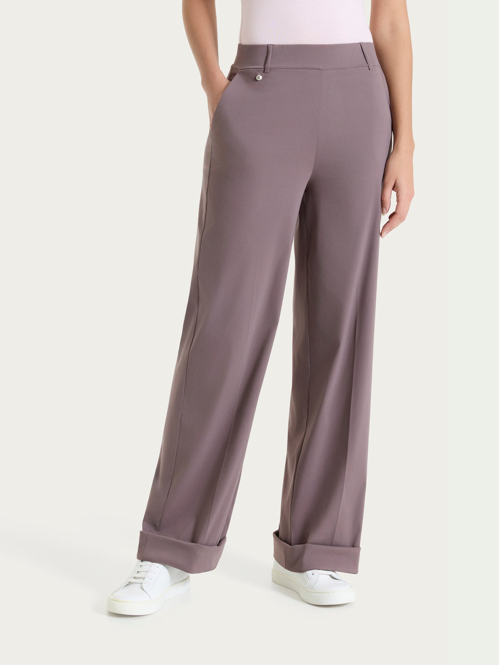 Ragno Super Fresh Pantalone Ampio Tasche Plum Truffle fresco