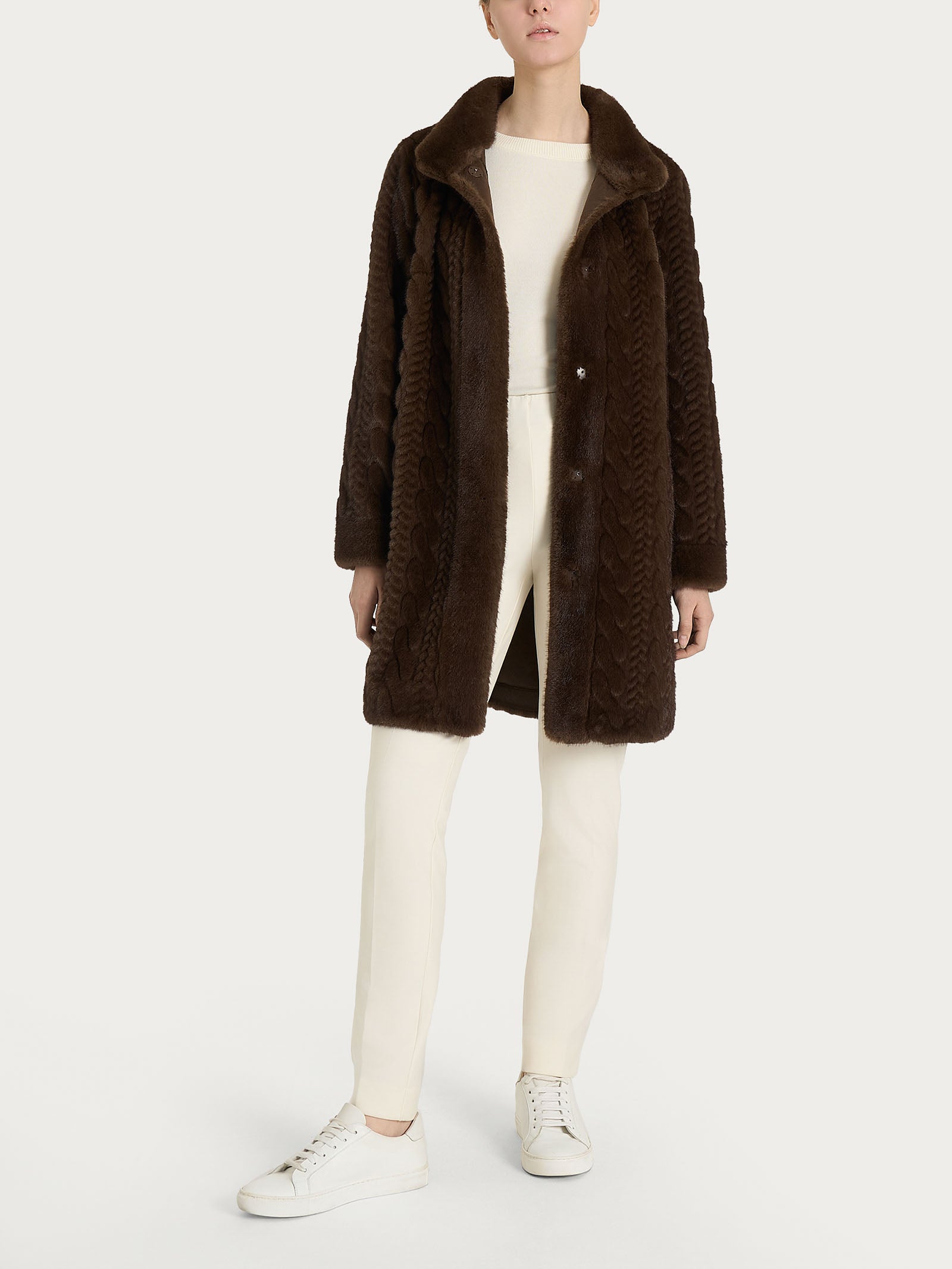 Ragno Vegan Fur Cappotto double-face chocolate torte caldo