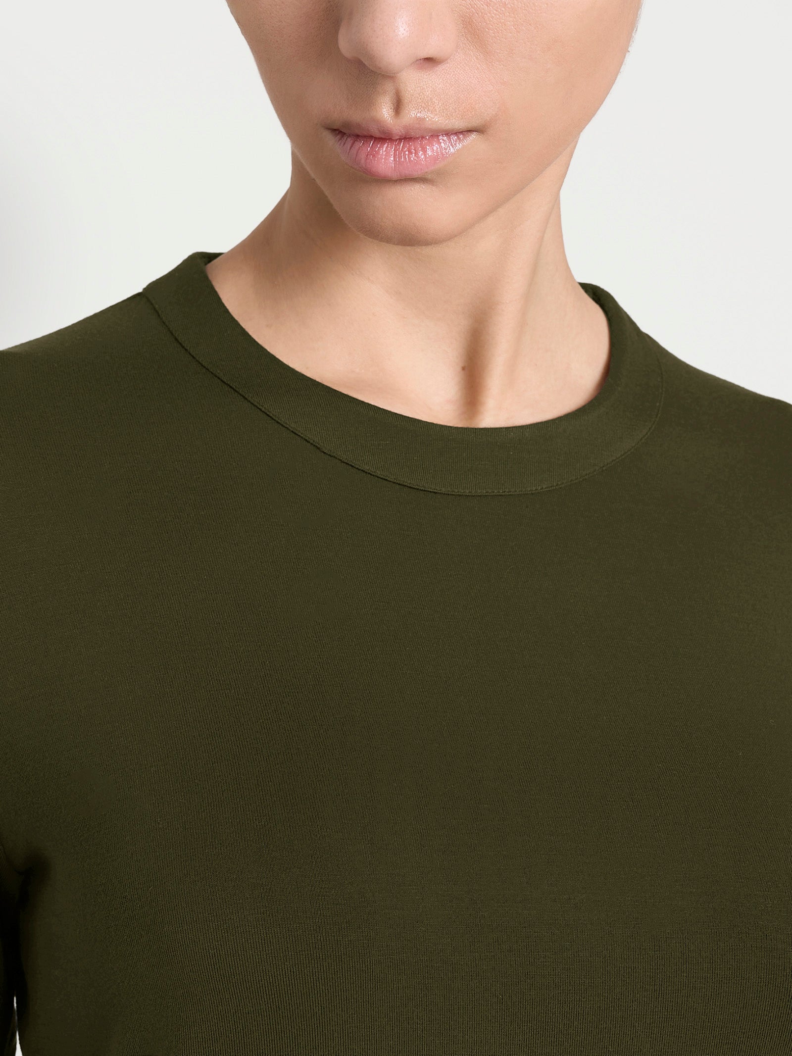 Ragno Eco Viscosa Maglietta Girocollo Manica Lunga Dark Olive