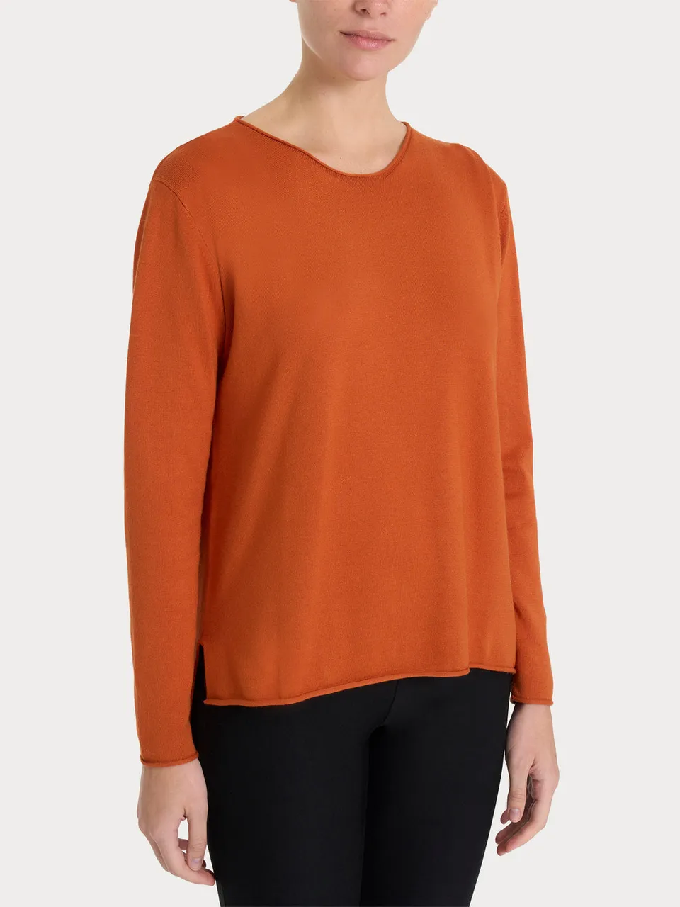 Ragno Four Seasons girocollo maglia donna ruggine viscosa