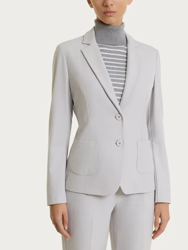 Ragno Compact Blazer Due Bottoni Ghiaia spazzolato