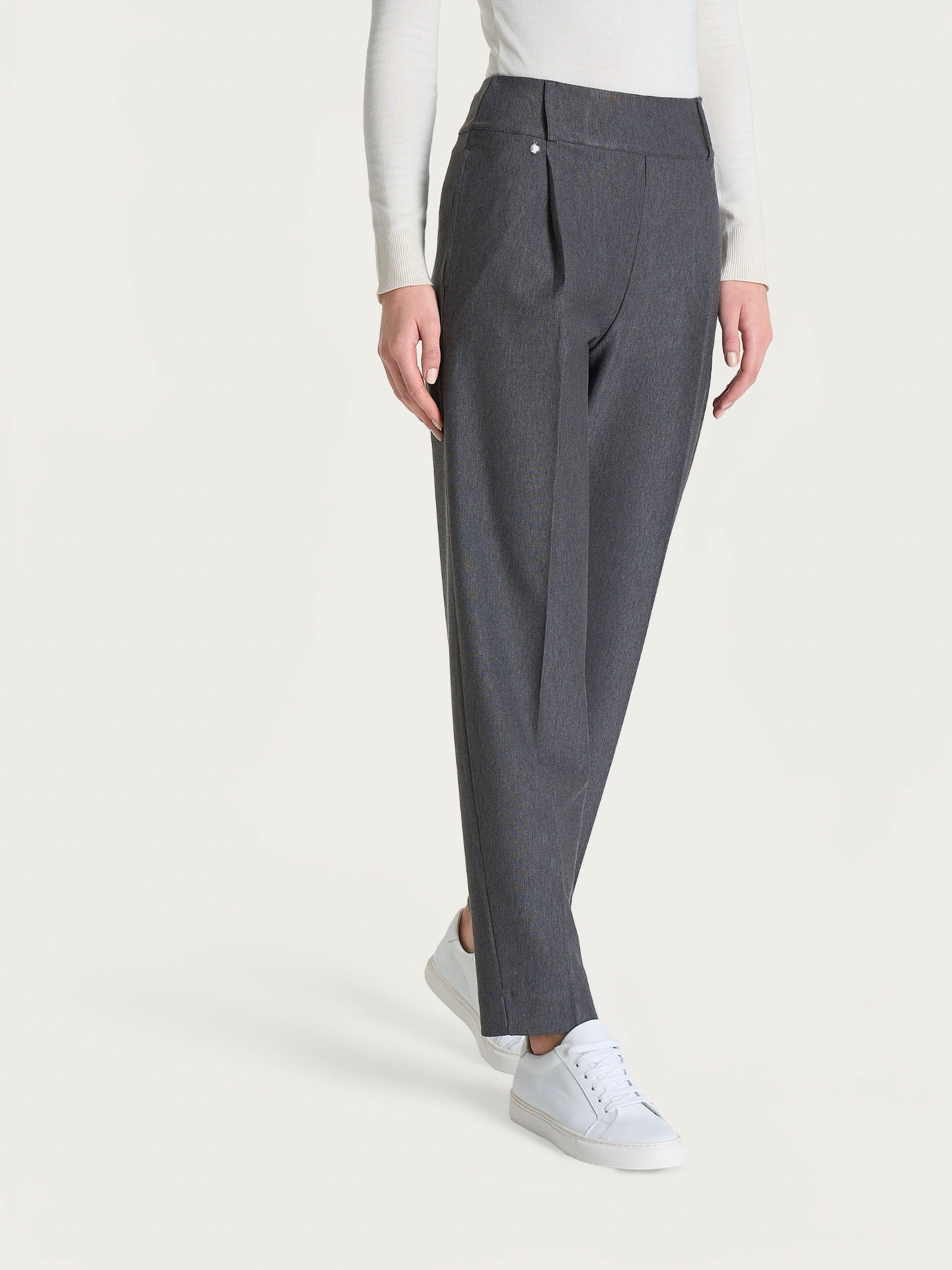 Ragno Compact pantalone carrot Ardesia Mel. con pinces