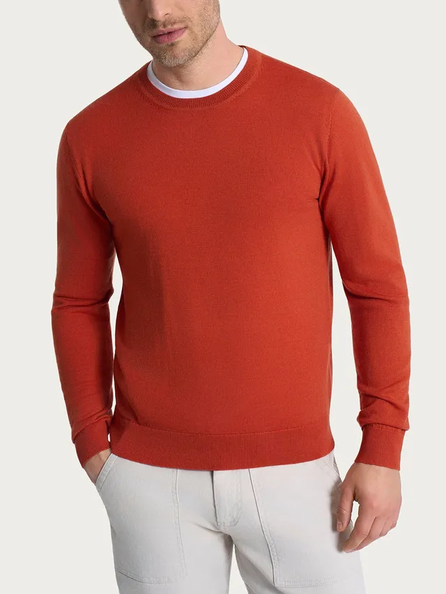 Ragno Merino Soft pull girocollo Rust lana merino uomo