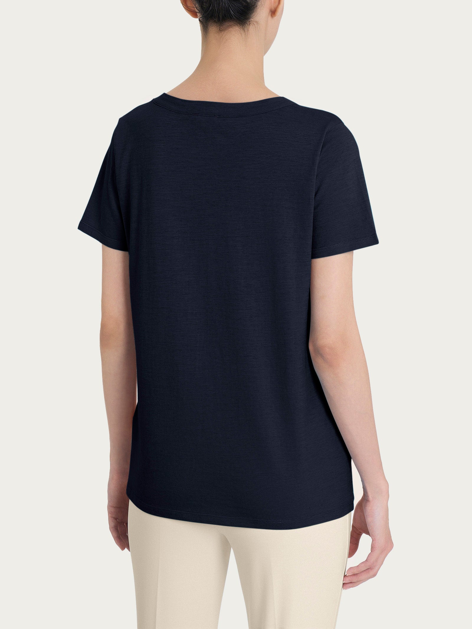 Ragno Slub Maglietta Girocollo Donna Bleu Cotone