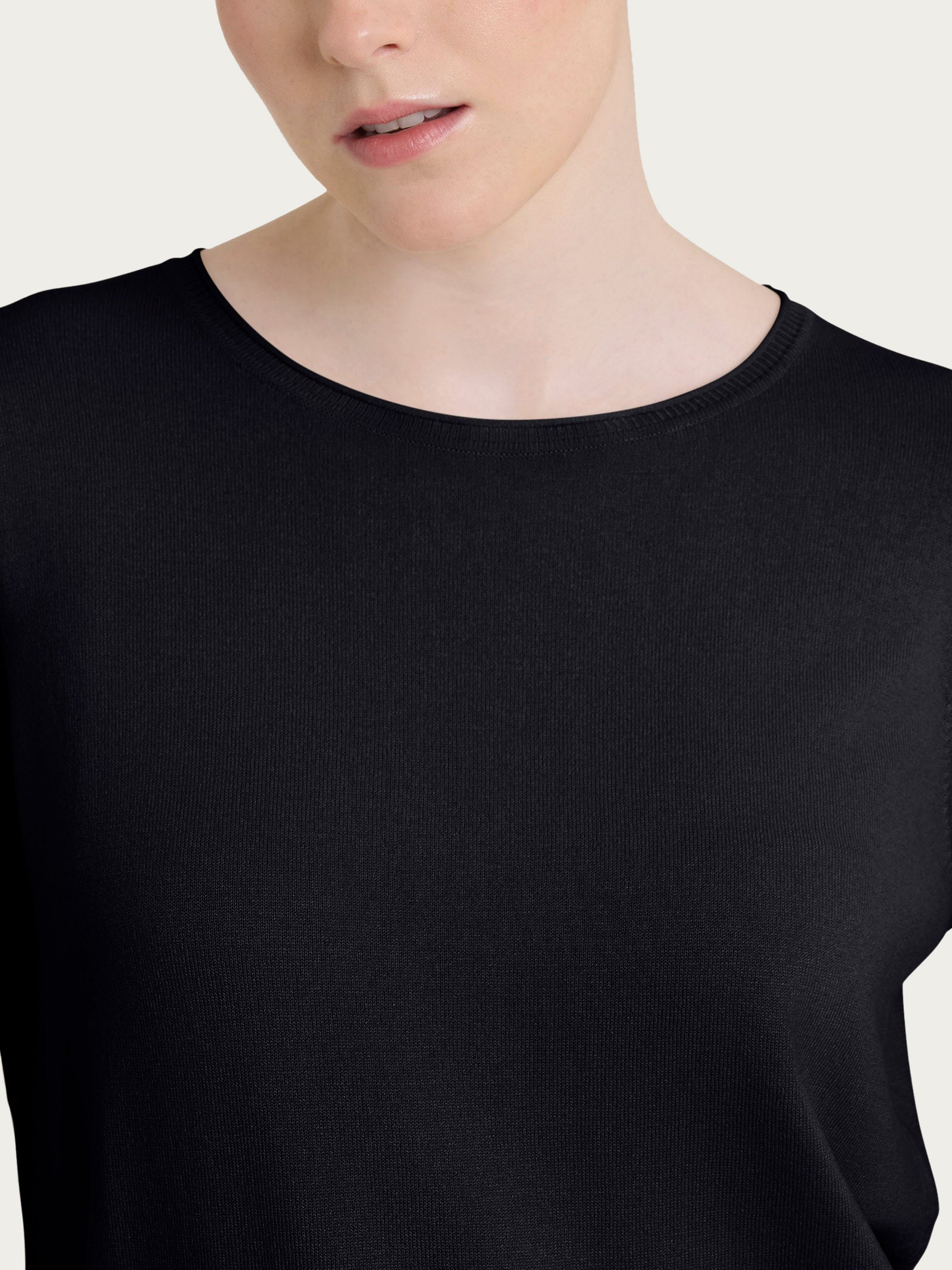 Ragno Summertime maglia girocollo Nero manica lunga leggera