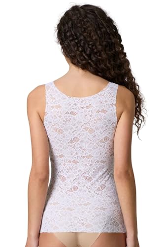 Lady C Pizzo Elasticizzato Canotta Donna Bianco S spalla larga