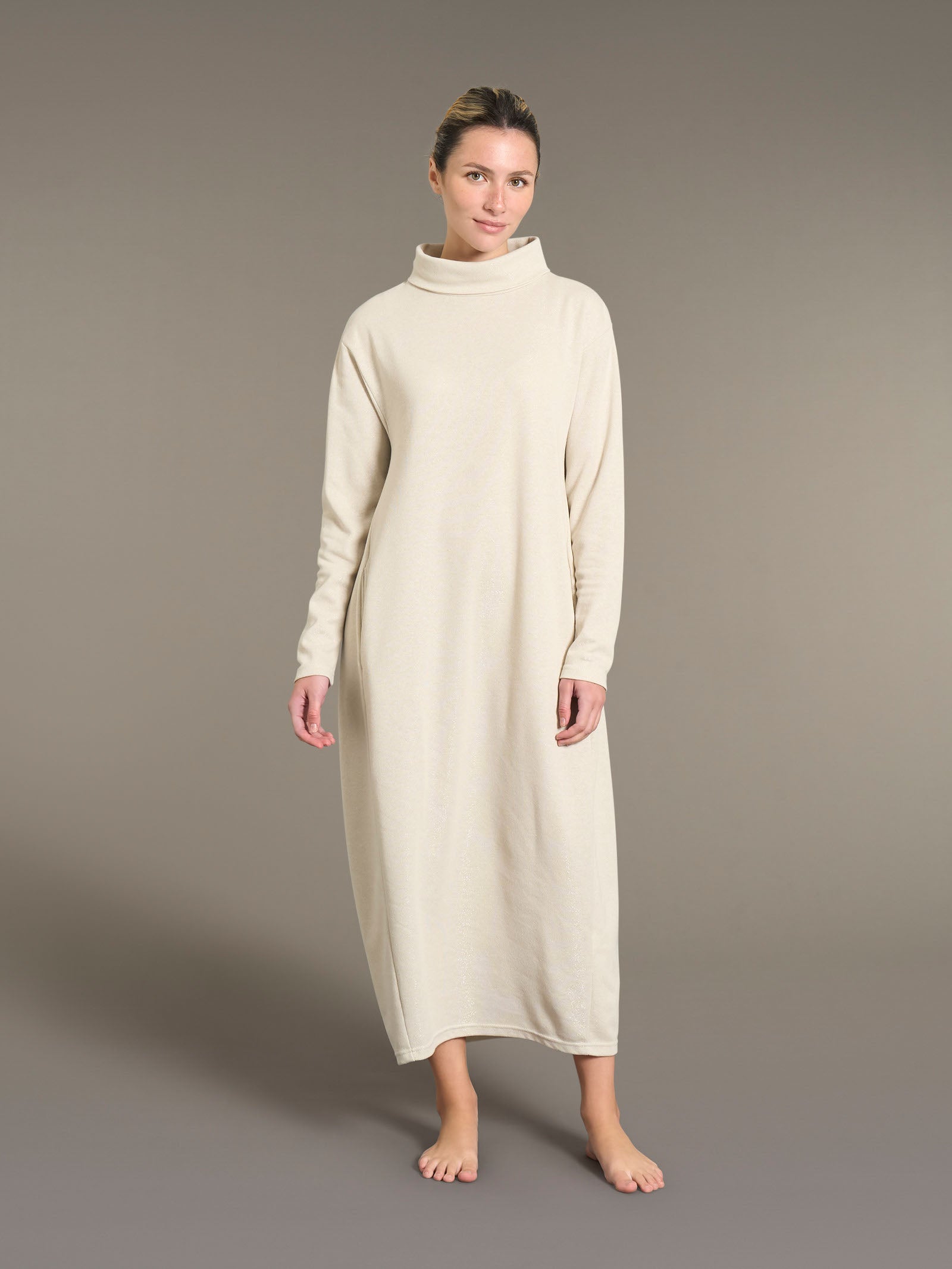 Ragno Jersey Cotone Camicia Notte Lunga Off White Pile