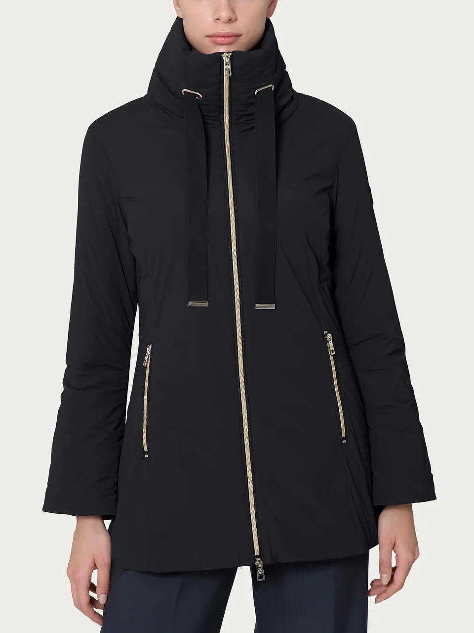 Ragno Parka Piumino Donna Nero 150g in lana