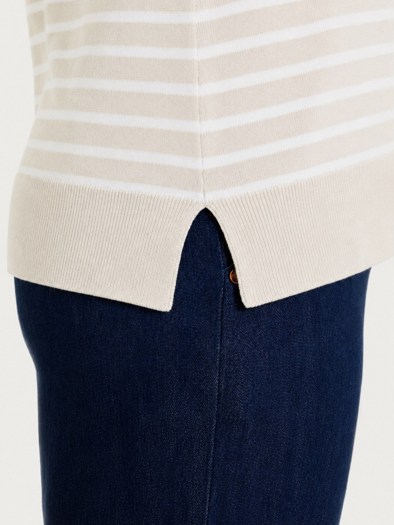 Ragno Four Seasons Maglia Girocollo Righe Pari Champignon Manica Lunga