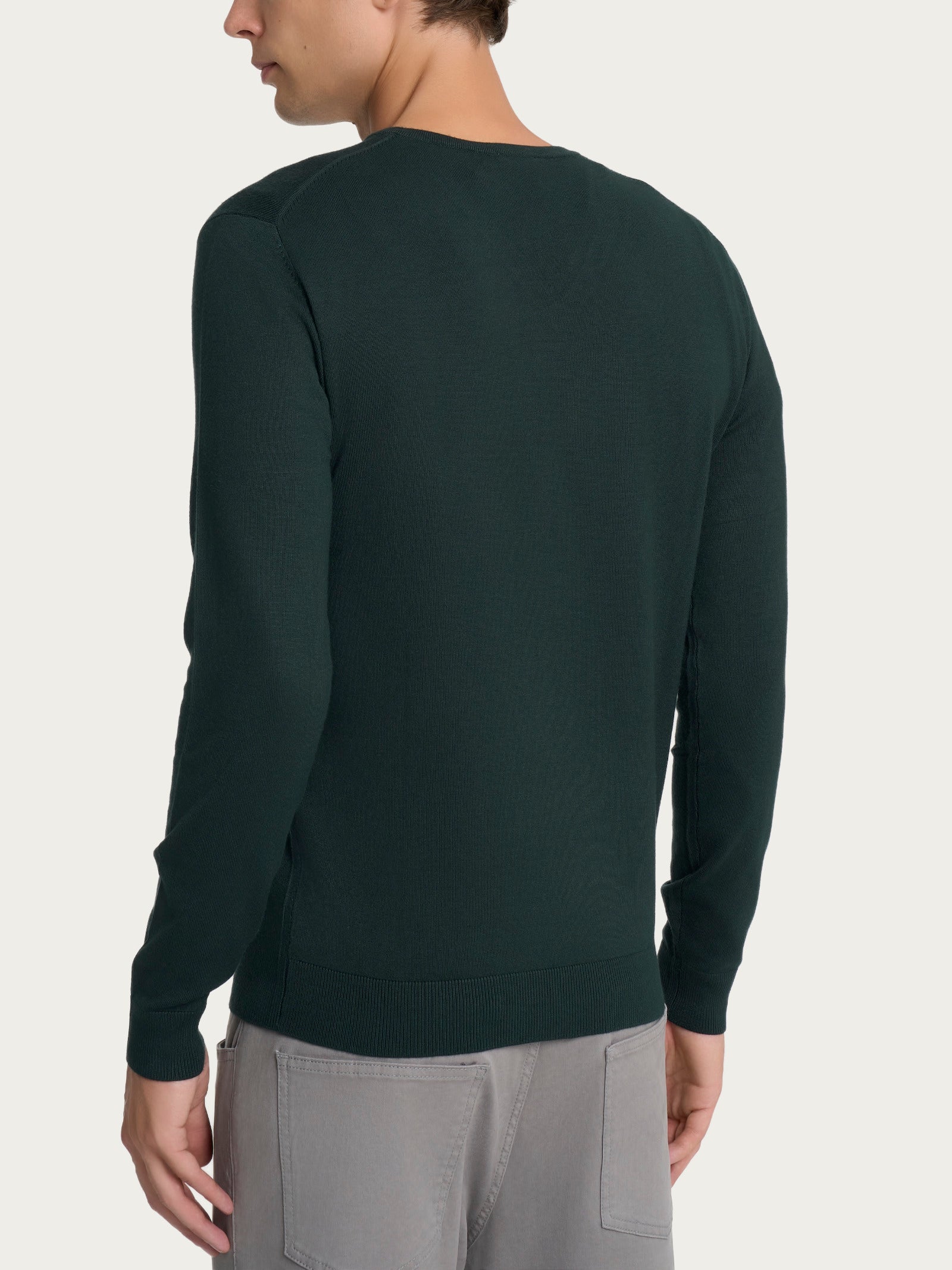 Ragno Four Seasons Scollo a V Pullover Verde Scarab Misto Viscosa