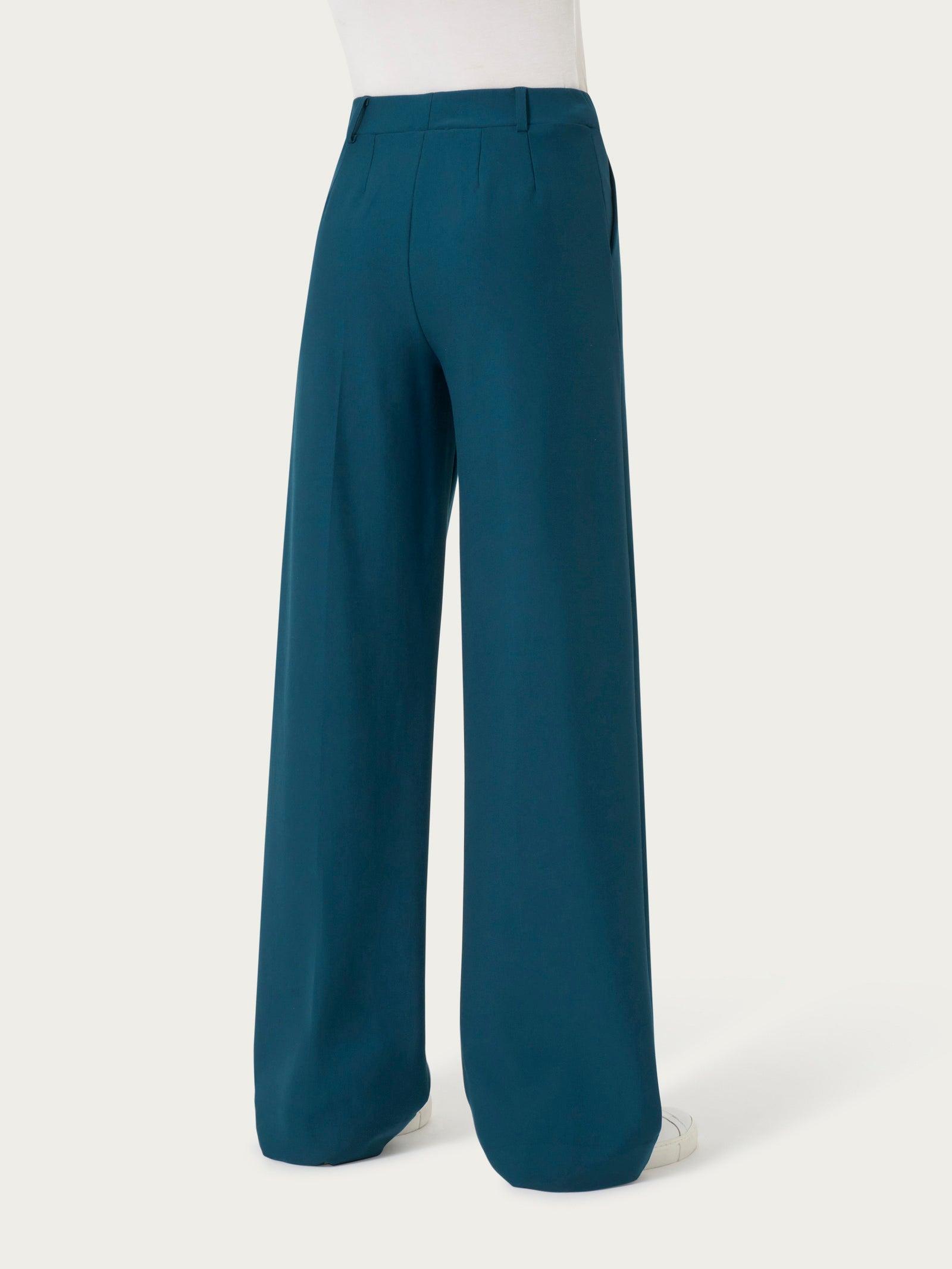 Ragno Compact pantalone palazzo wide leg blu