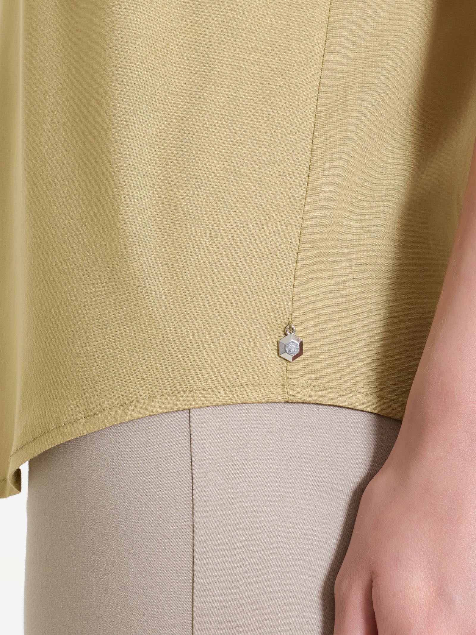 Ragno Voile Stretch top spalla larga khaki vestibilità soft