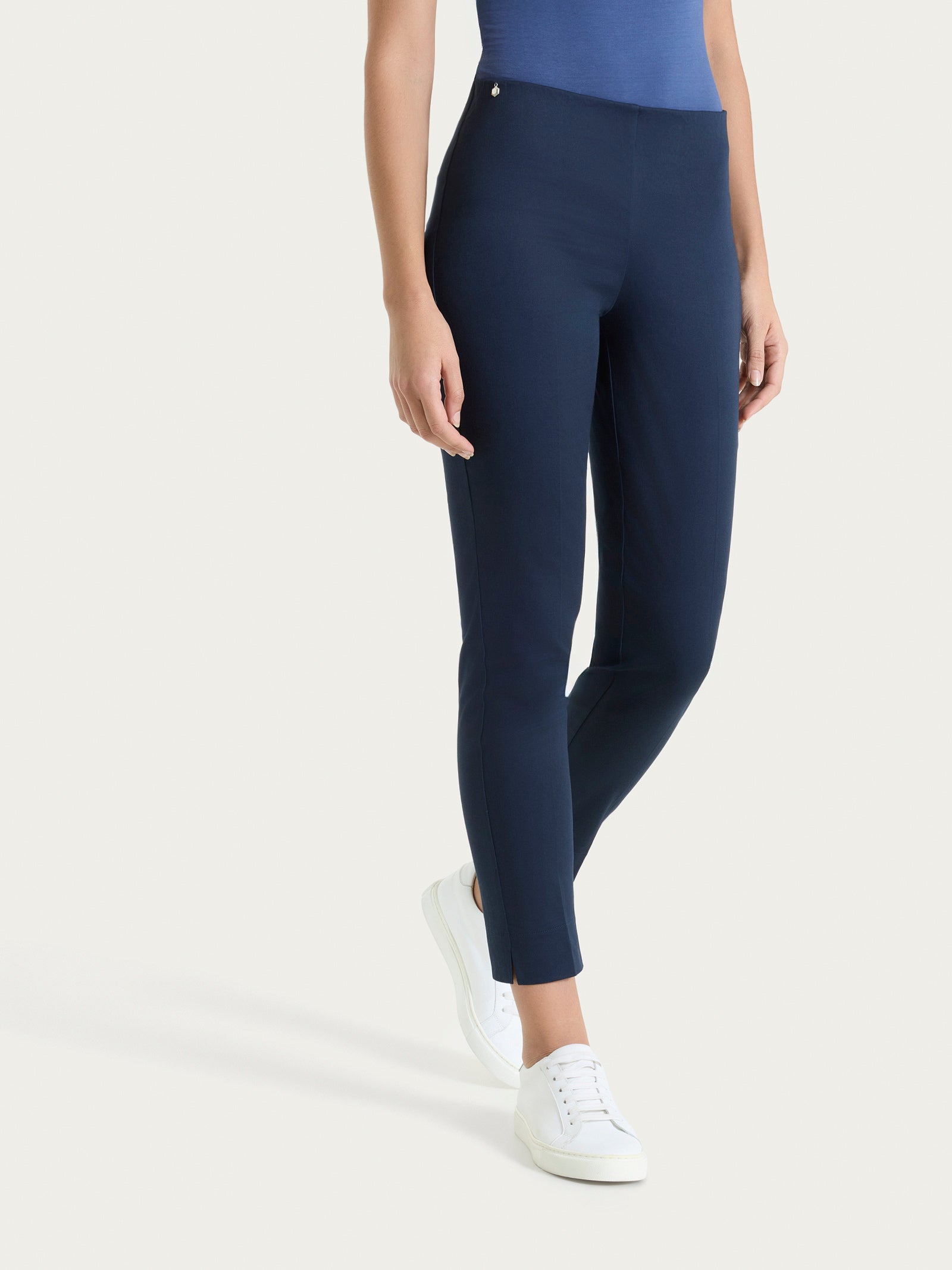 Ragno Satin Power Pantalone Capri con Spacchetti Bleu Cotone