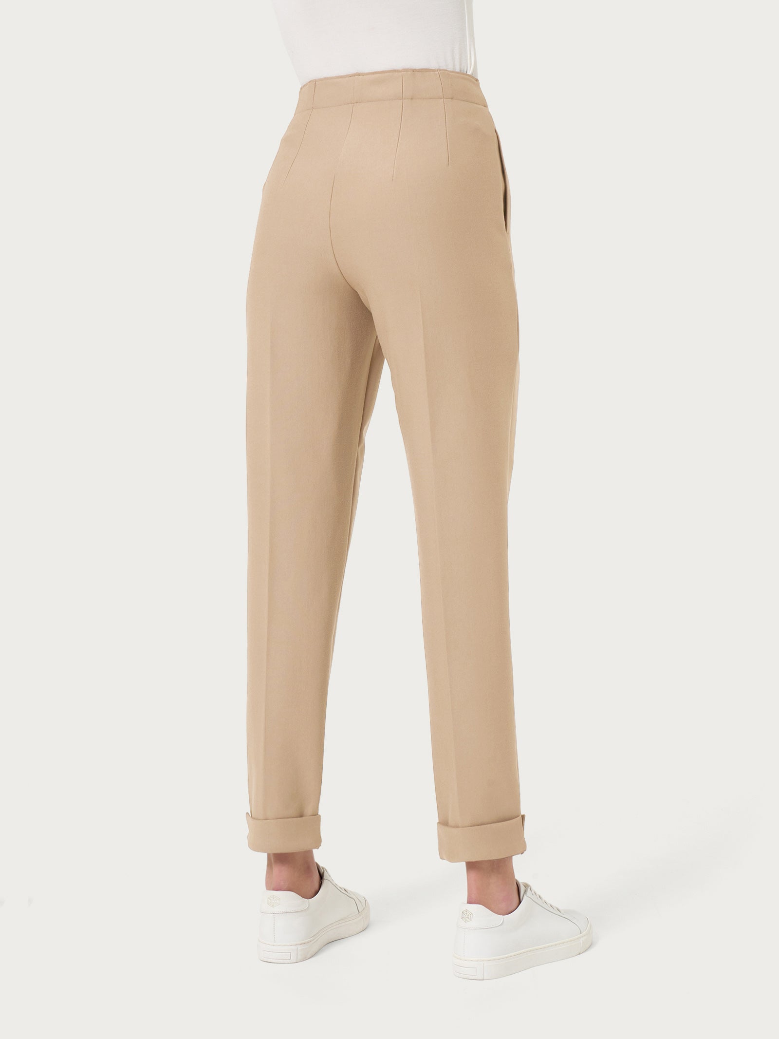 Ragno Compact Pantalone Carrot Irish Cream tapered con tasche