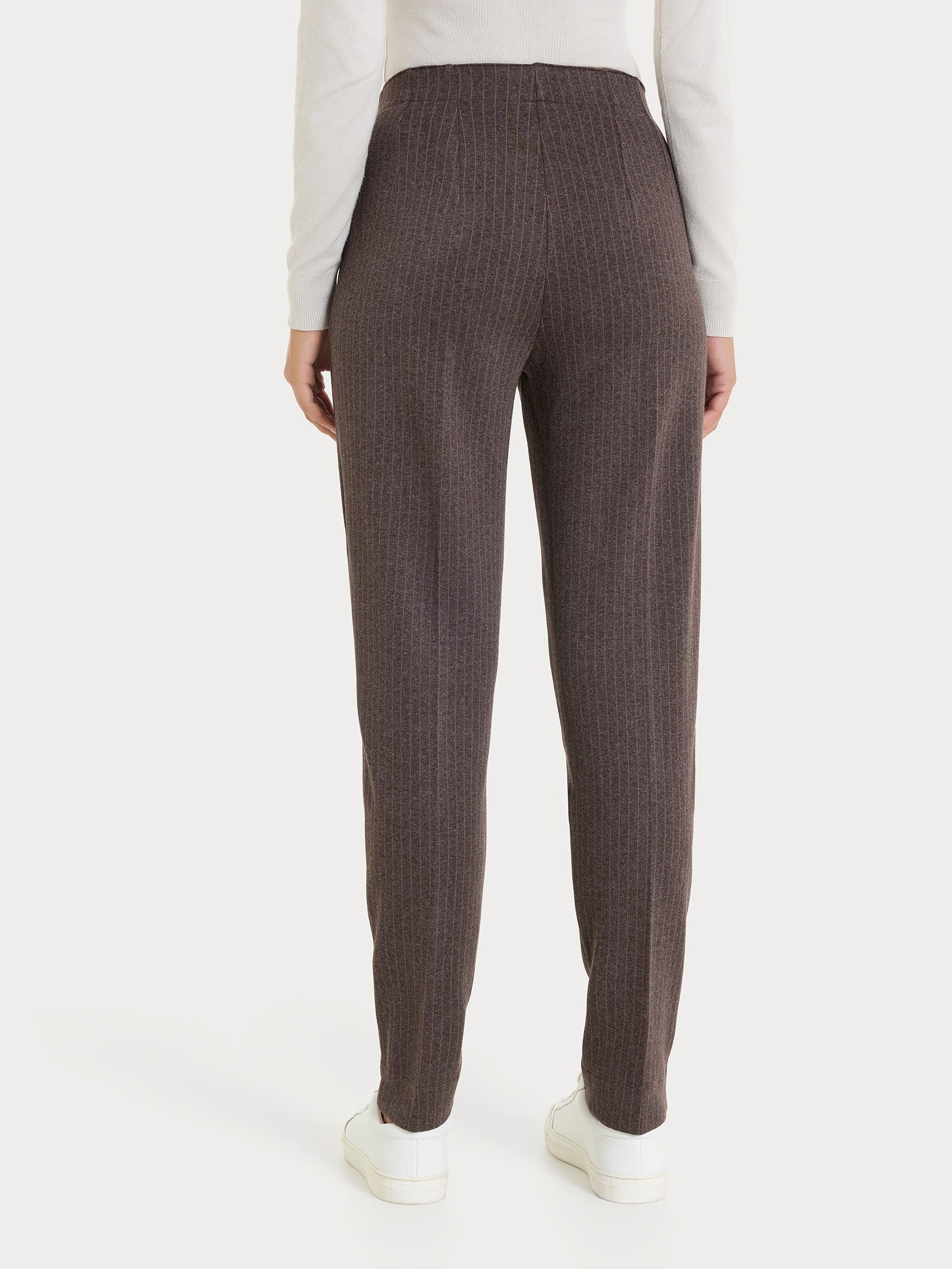 Ragno Compact Pantalone sigaretta gessato chocolate melange